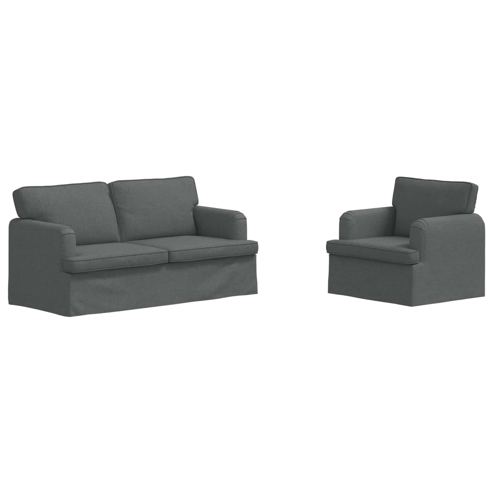 Set sofe 2 pcs Tamno siva 162 x 80 x 85 cm tkanina