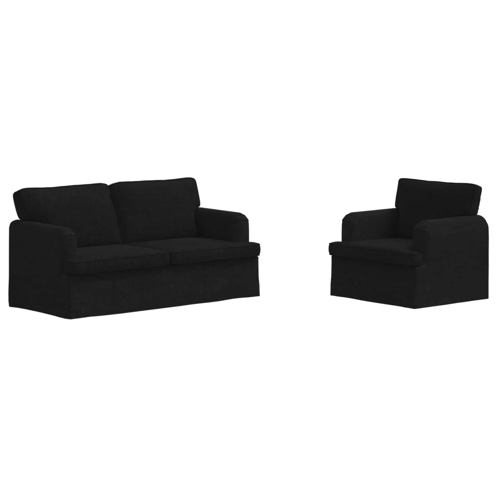 Set sofe 2 pcs Crna 162 x 80 x 85 cm tkanina