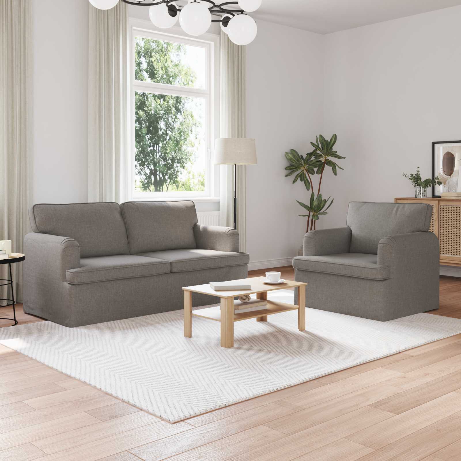 Set sofe 2 pcs Sivo-smeđa 162 x 80 x 85 cm tkanina
