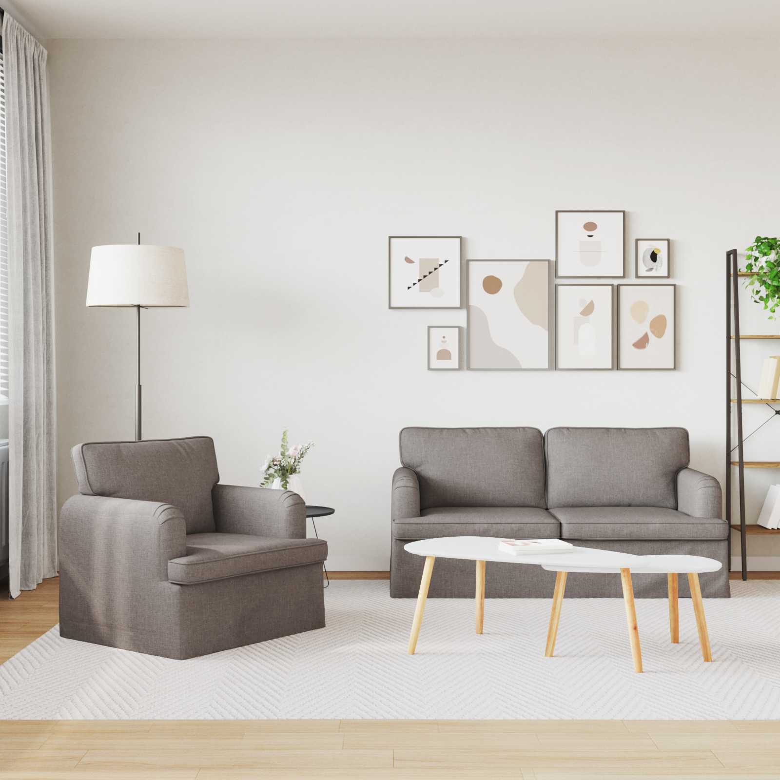 Set sofe 2 pcs Sivo-smeđa 162 x 80 x 85 cm tkanina