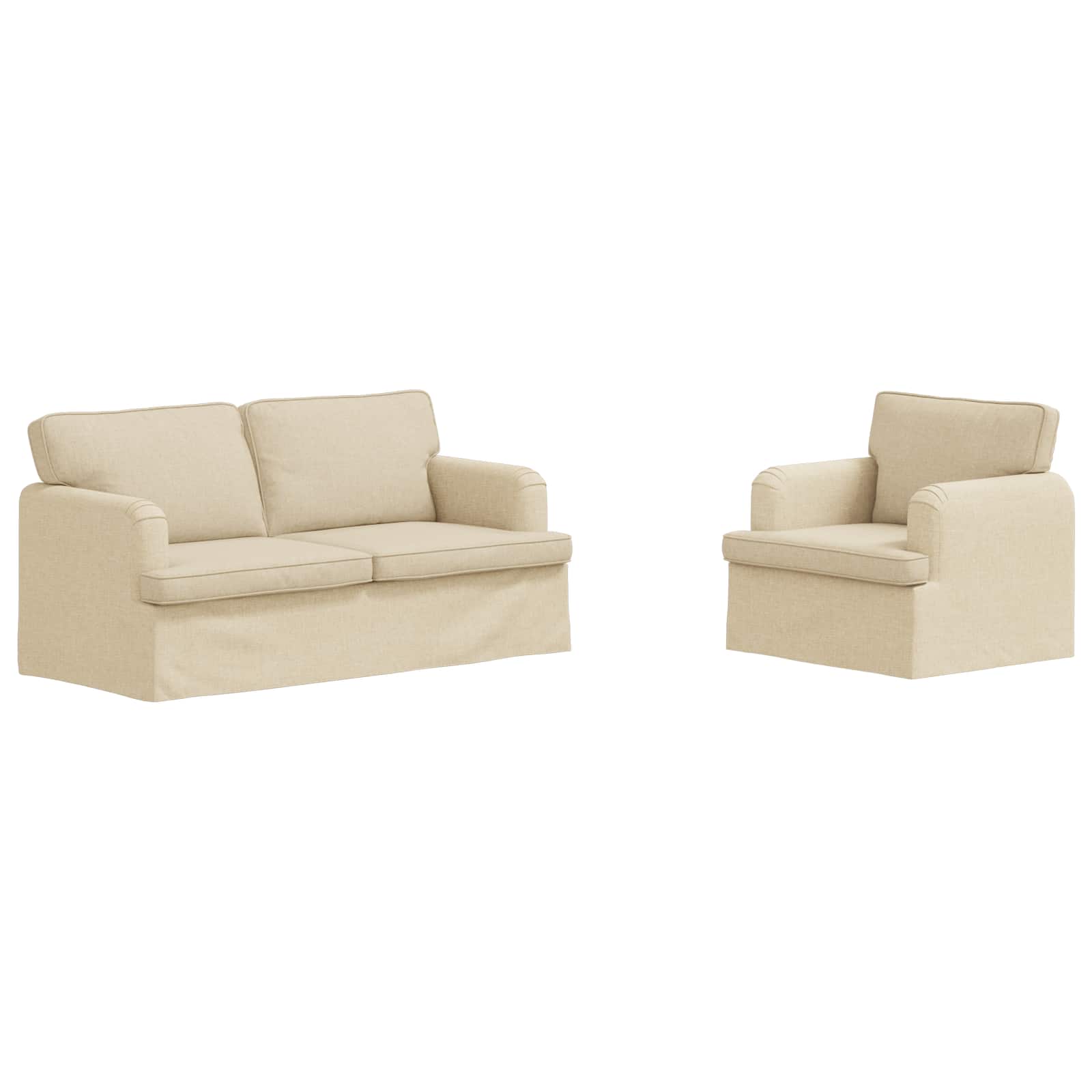 Set sofe 2 pcs Krema 162 x 80 x 85 cm tkanina
