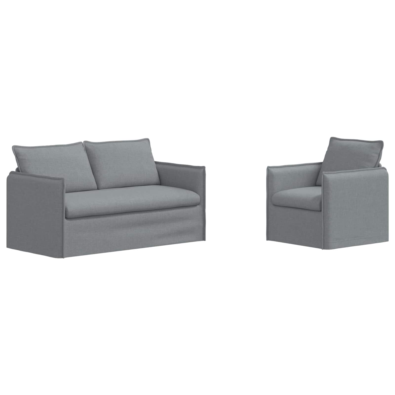Set sofe 2 pcs Svjetlosiva 156 x 82 x 85 cm Tkanina