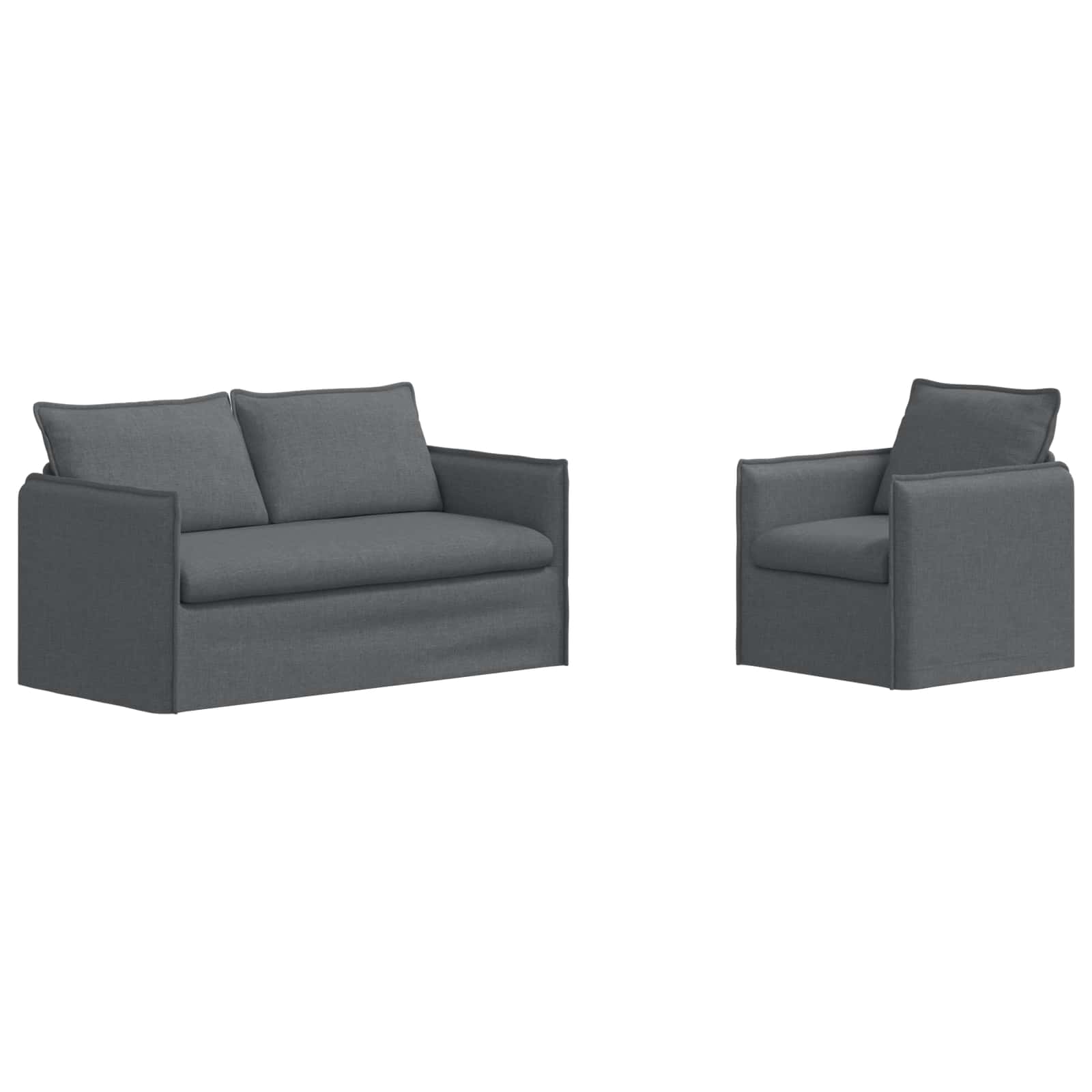 Set sofe 2 pcs Tamnosiva 156 x 82 x 85 cm Tkanina