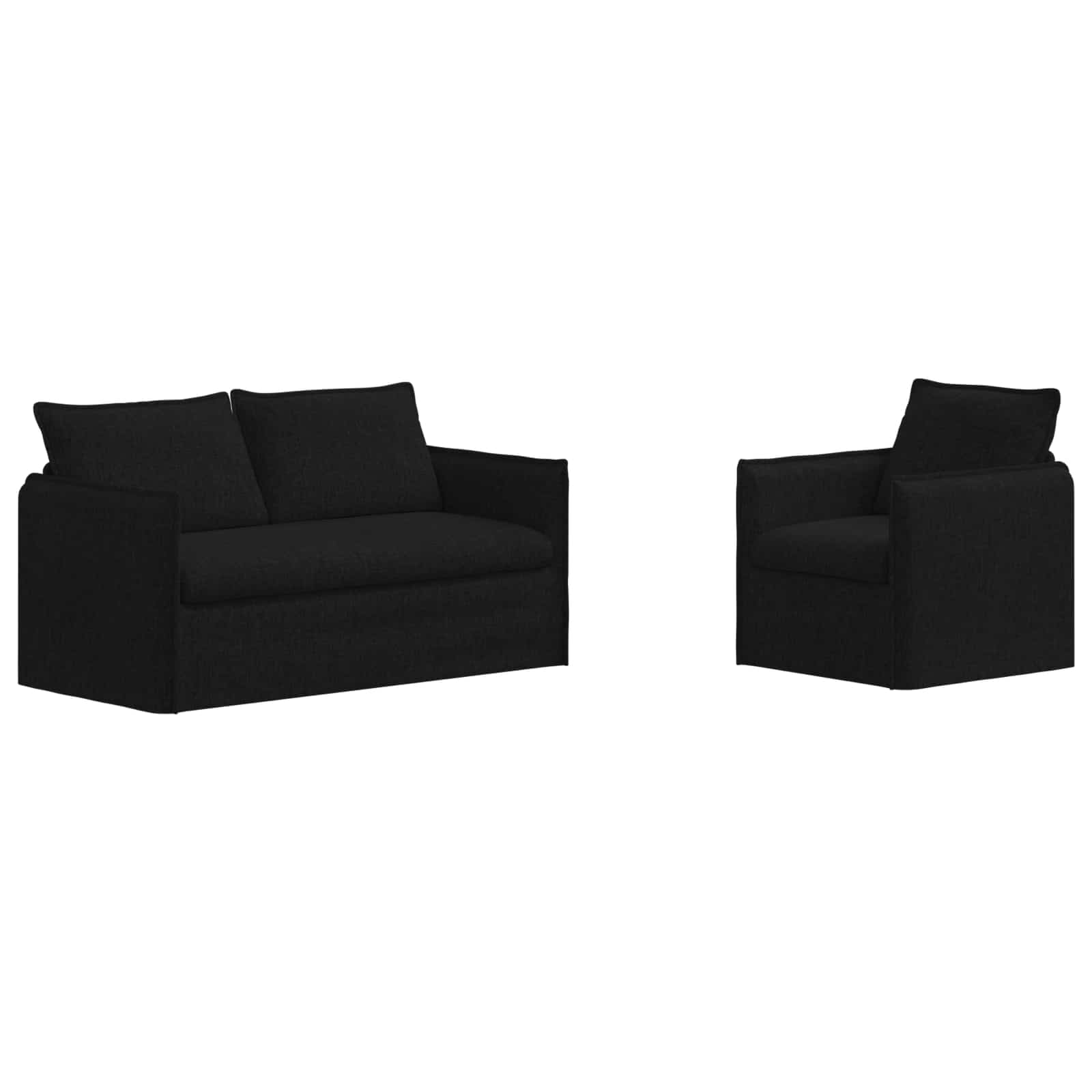 Set sofe 2 pcs Crna 156 x 82 x 85 cm Tkanina