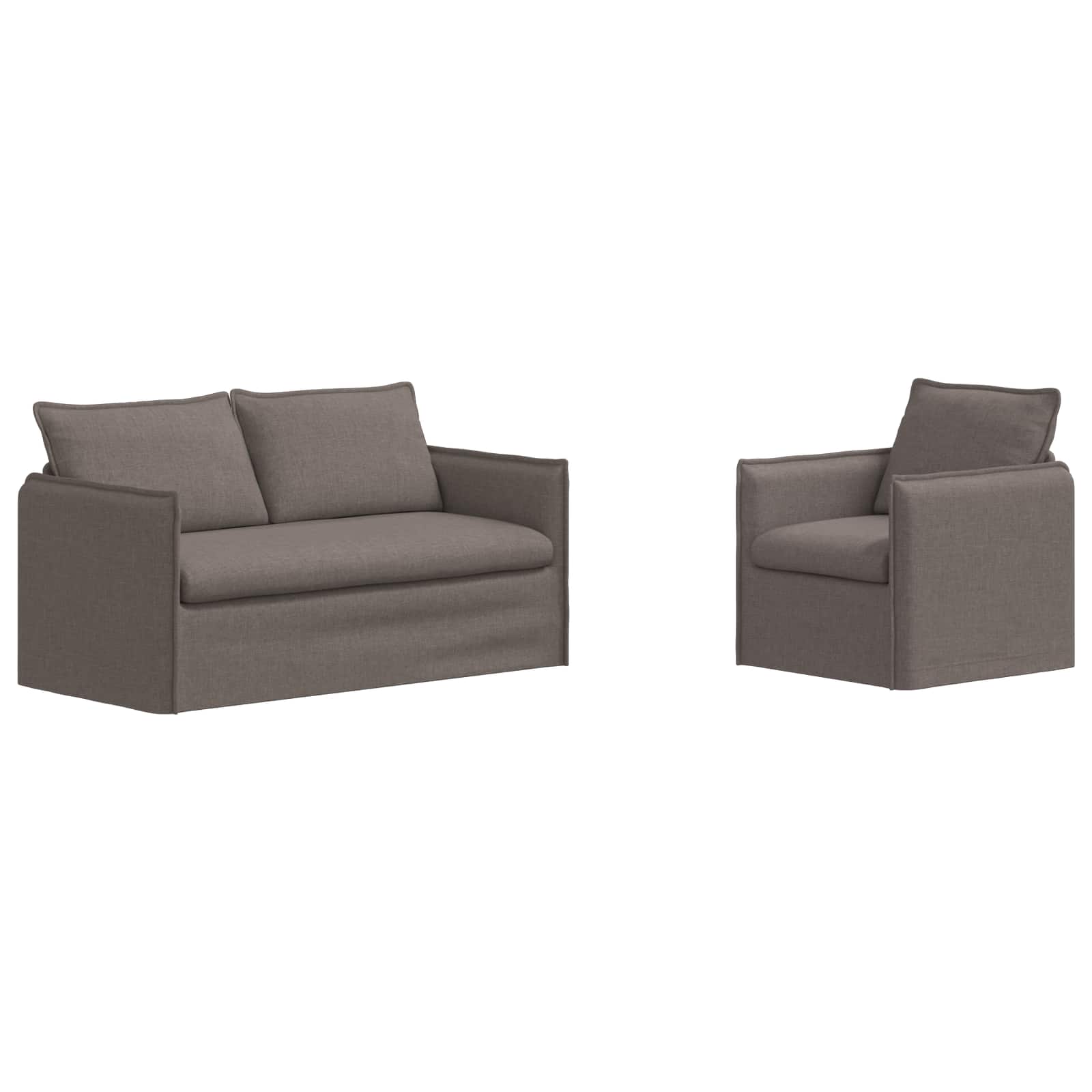 Set sofe 2 pcs Sivosmeđa 156 x 82 x 85 cm Tkanina