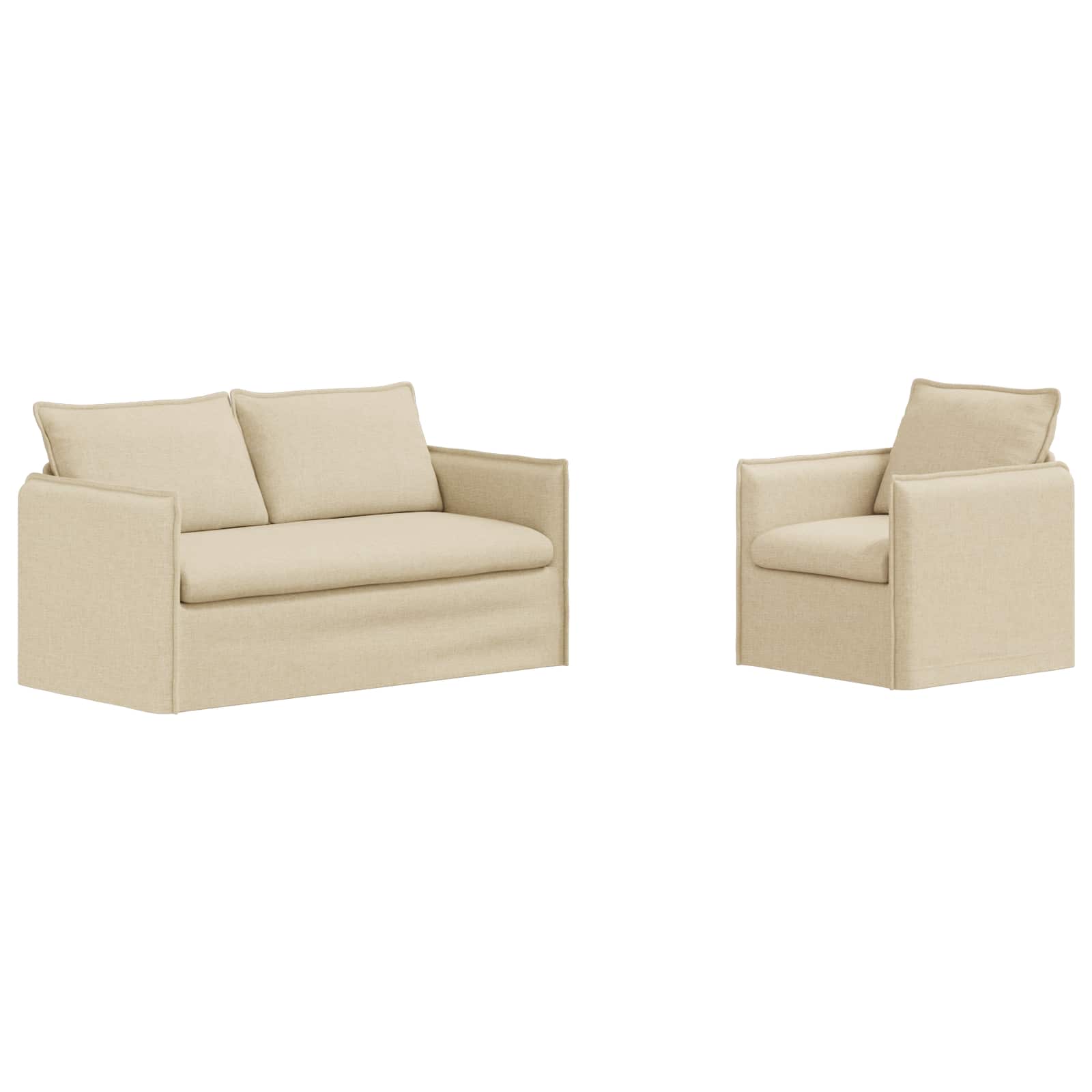 Set sofe 2 pcs Krem 156 x 82 x 85 cm Tkanina