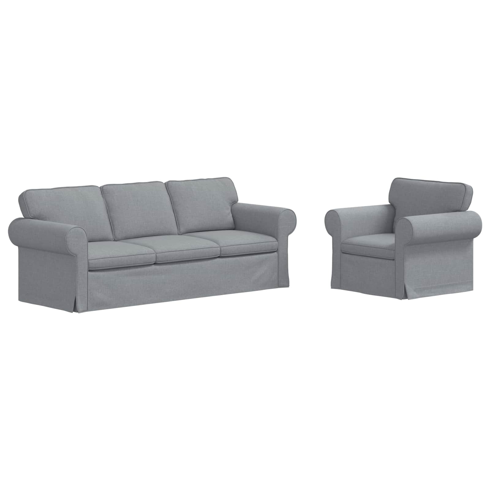 Set sofe 2 pcs Svijetlo siva 215 x 82 x 80 cm tkanina