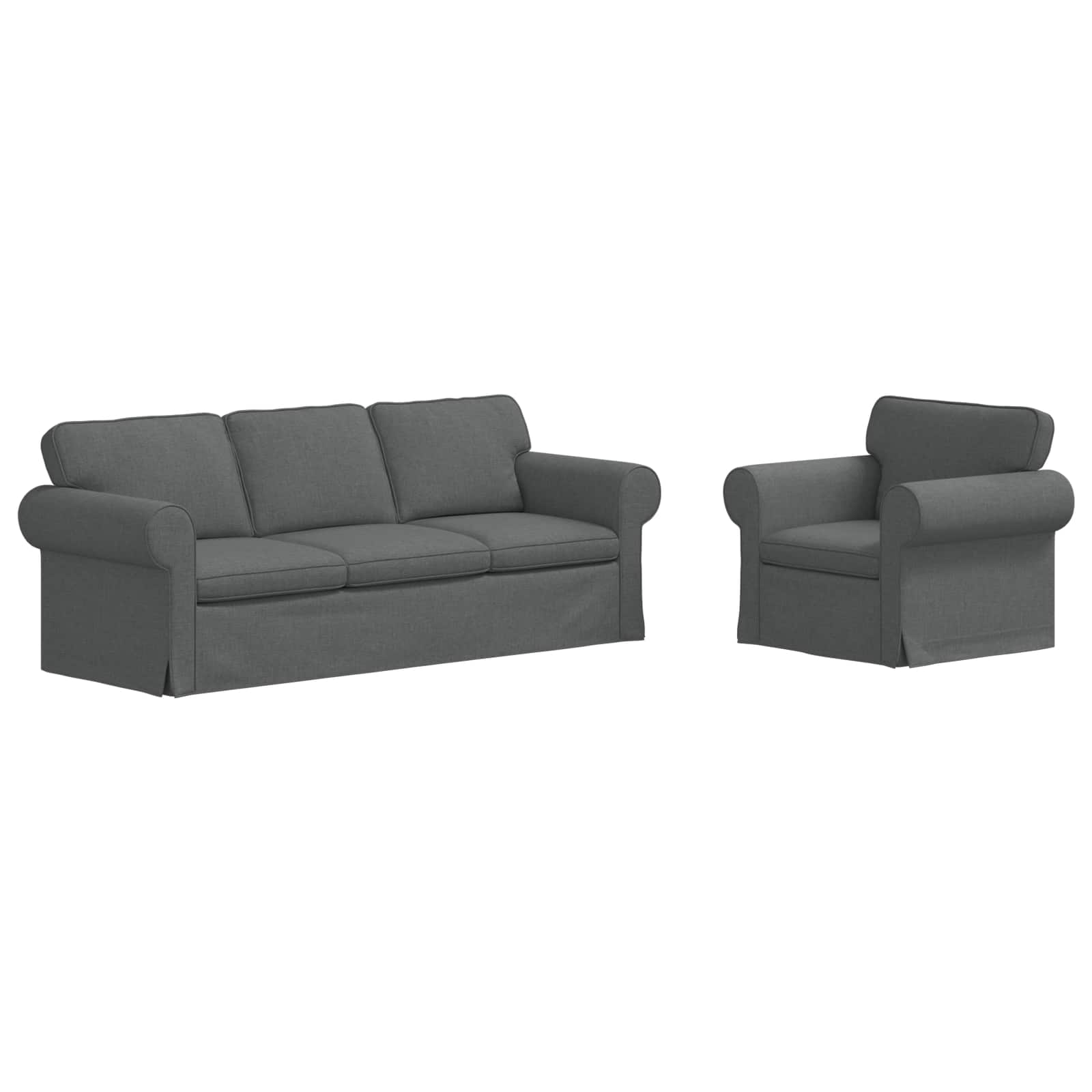 Set sofe 2 pcs Tamno siva 215 x 82 x 80 cm tkanina