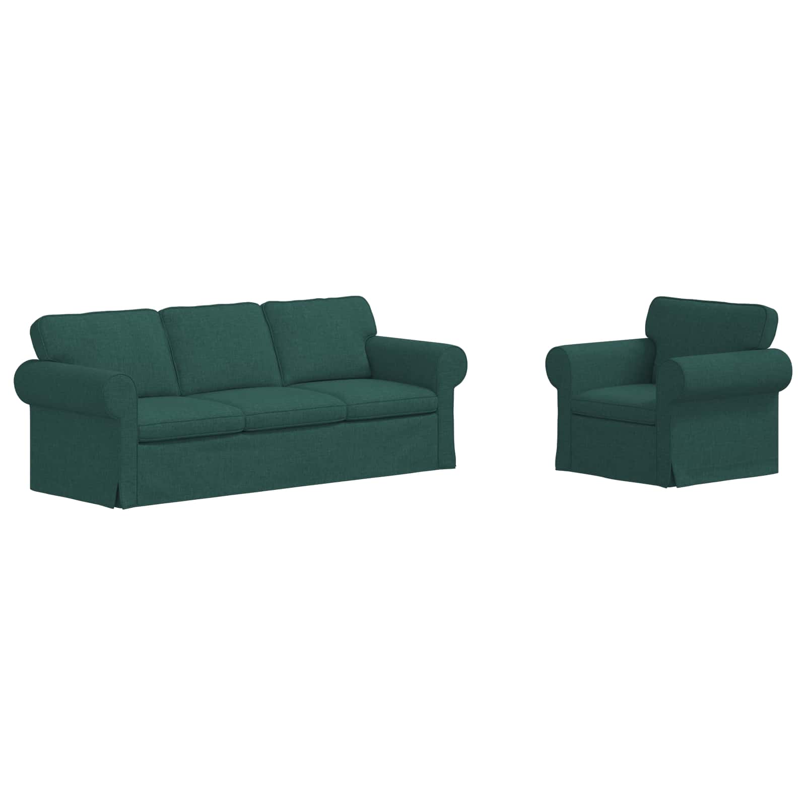 Set sofe 2 pcs Tamnozelena 215 x 82 x 80 cm tkanina