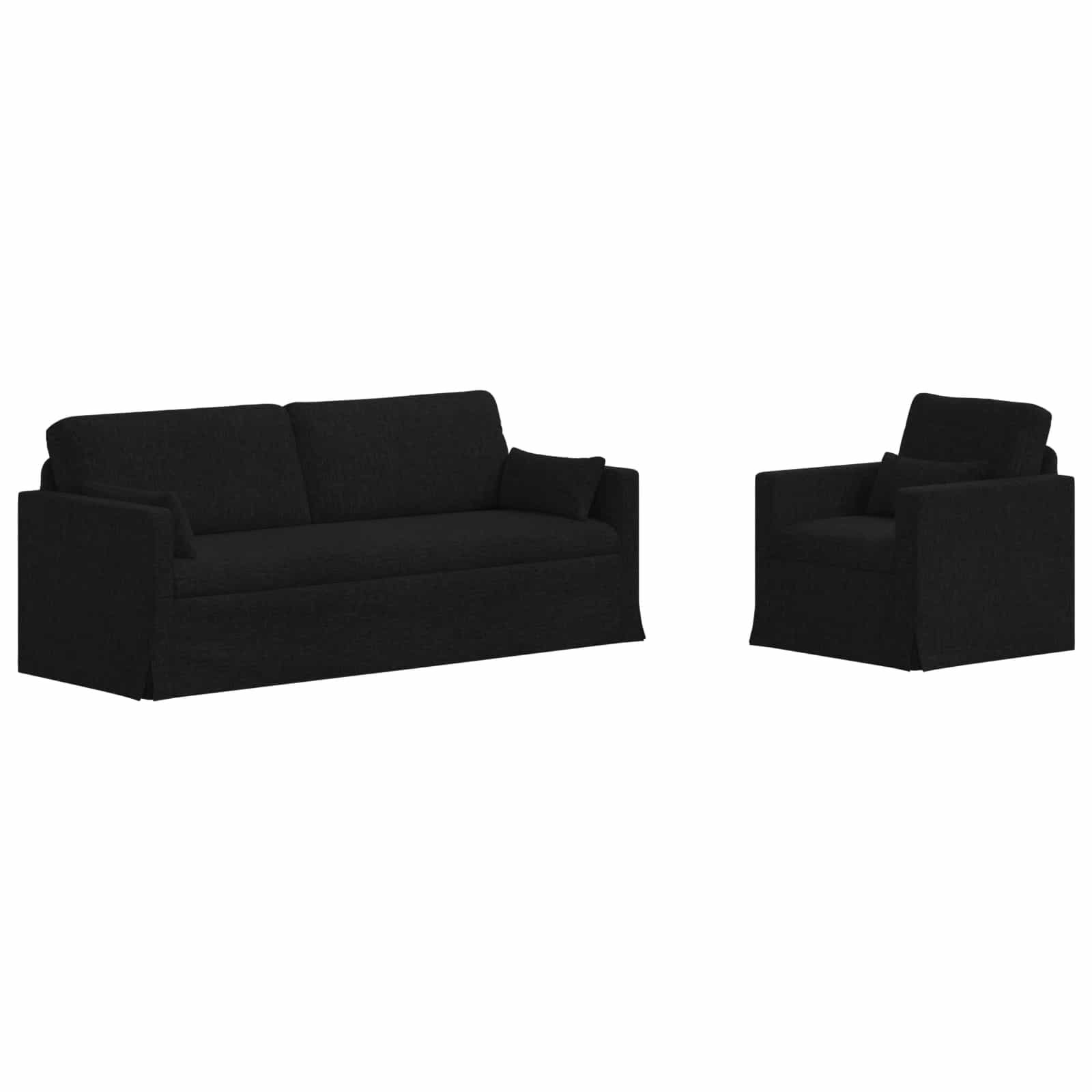 Set sofe 2 pcs Crna 198 x 78 x 80 cm tkanina