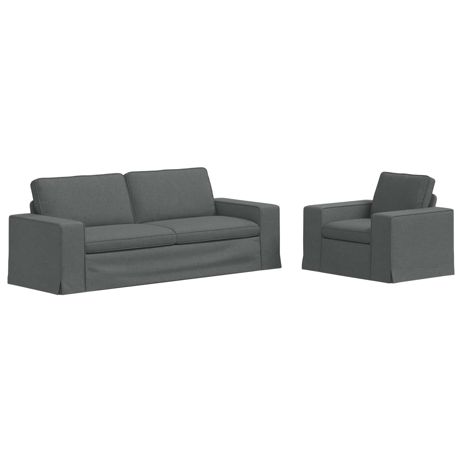 Set sofe 2 pcs Tamno siva 222 x 80 x 82 cm tkanina