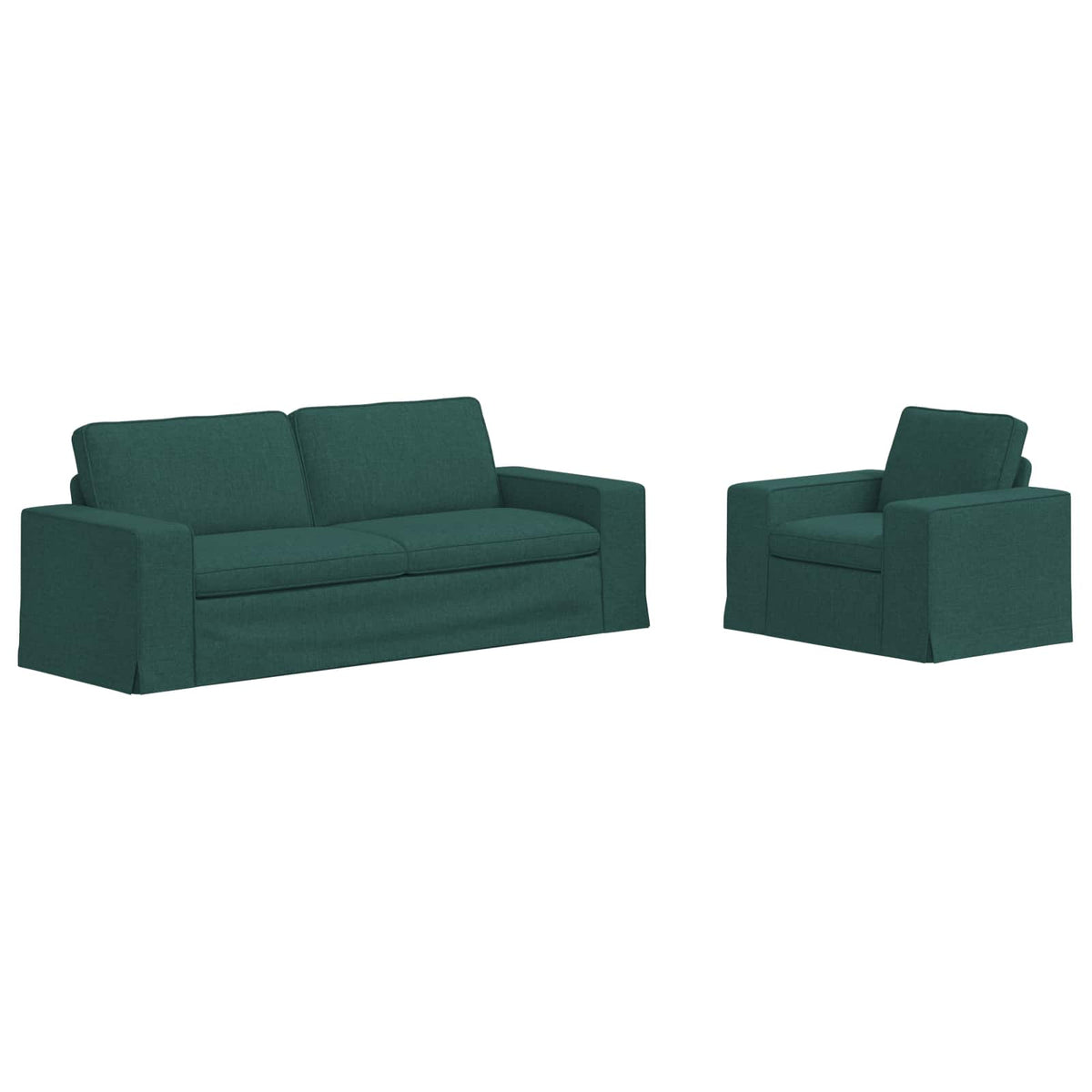 Set sofe 2 pcs Tamnozelena 222 x 80 x 82 cm tkanina