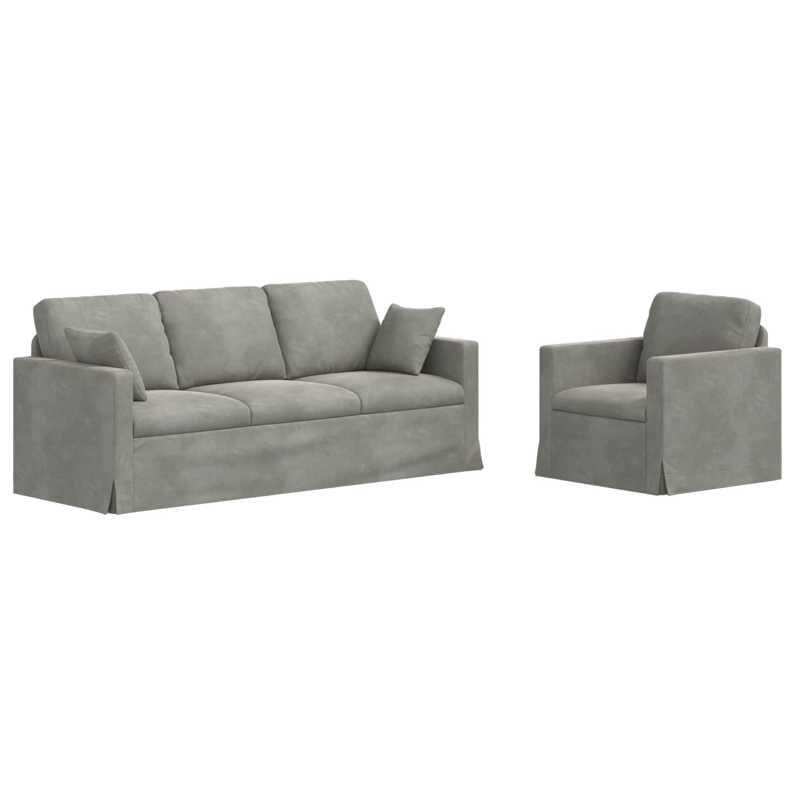 Set sofe 2 pcs Svijetlo siva 198 x 78 x 80 cm Baršun