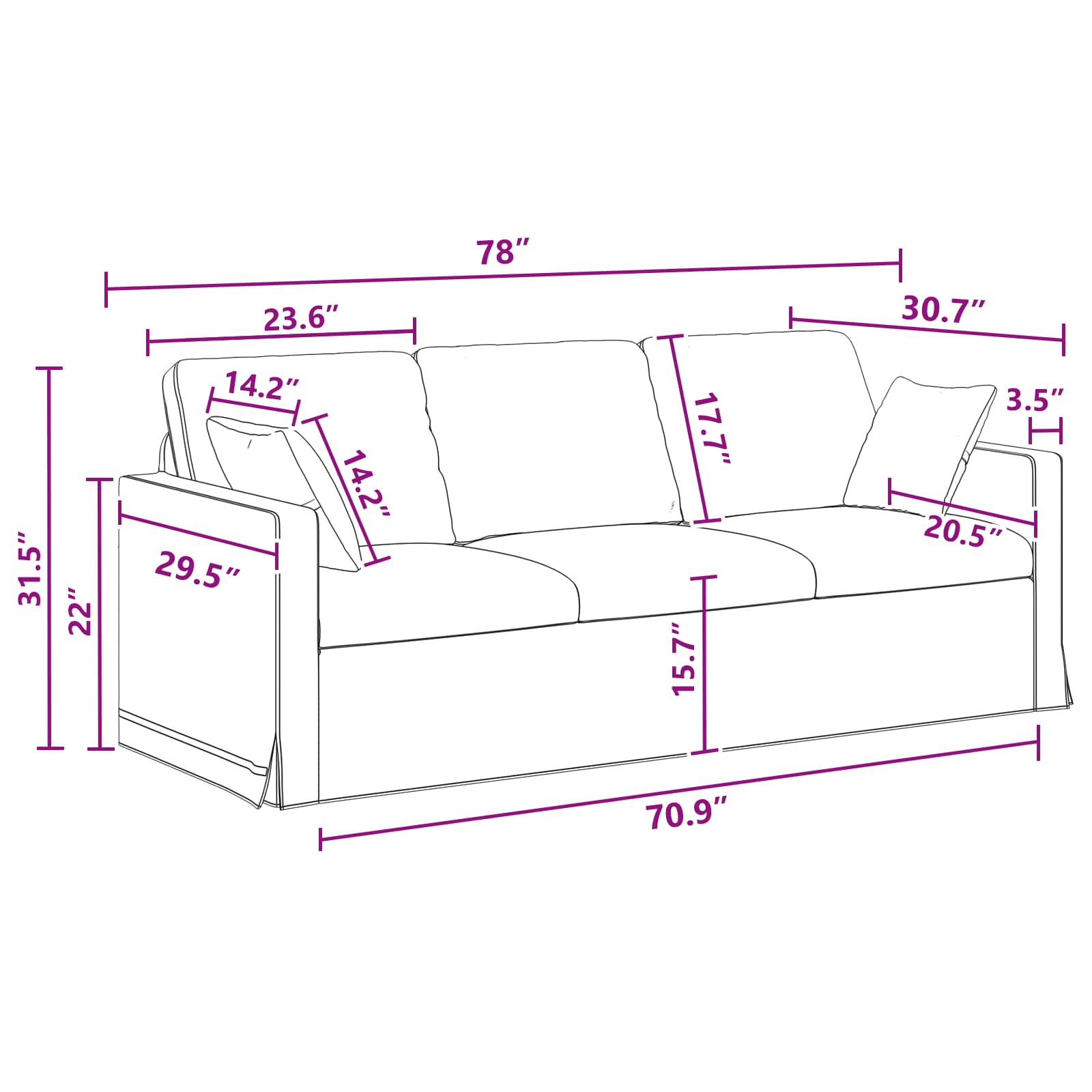 Set sofe 2 pcs Tamno siva 198 x 78 x 80 cm Baršun