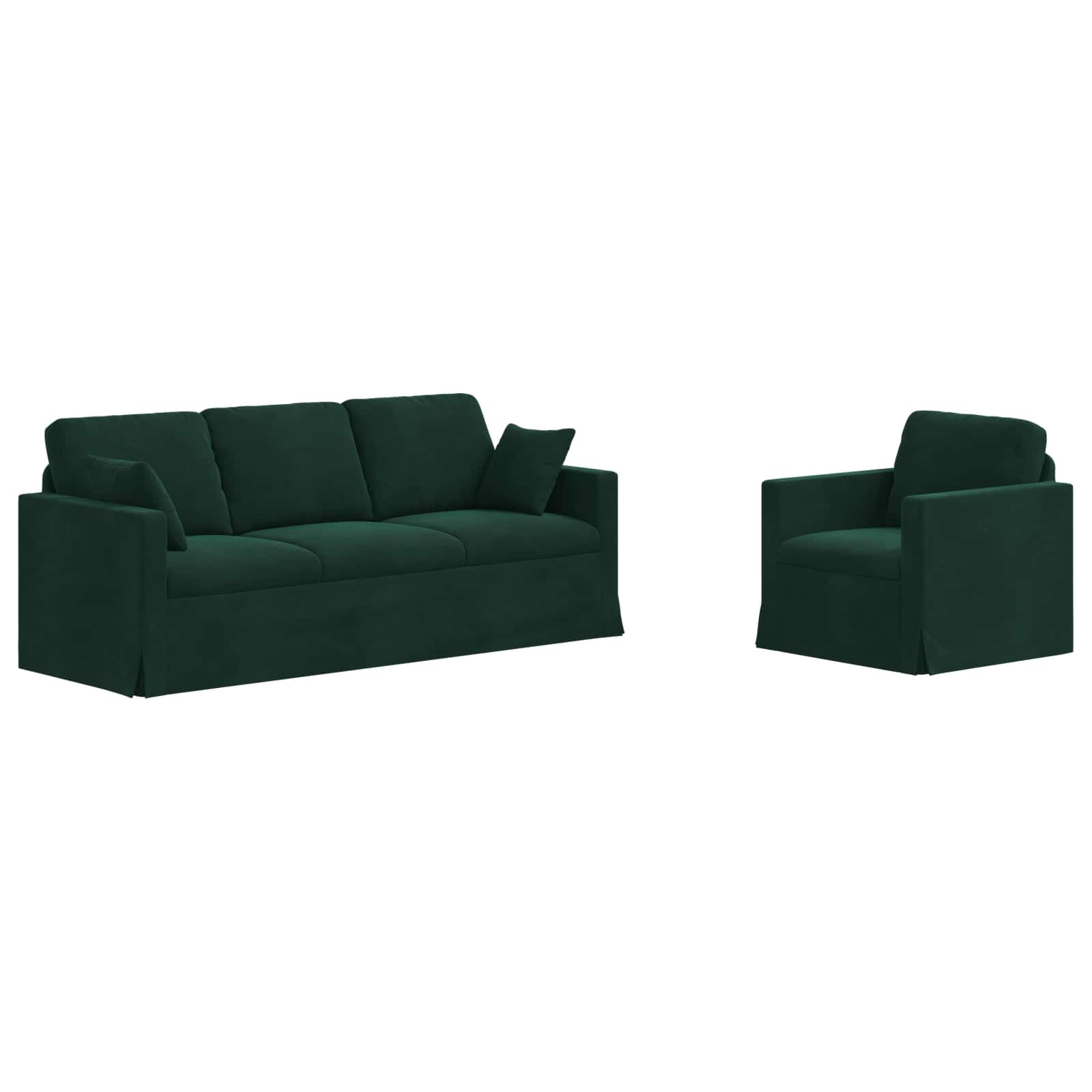 Set sofe 2 pcs Tamnozelena 198 x 78 x 80 cm Baršun