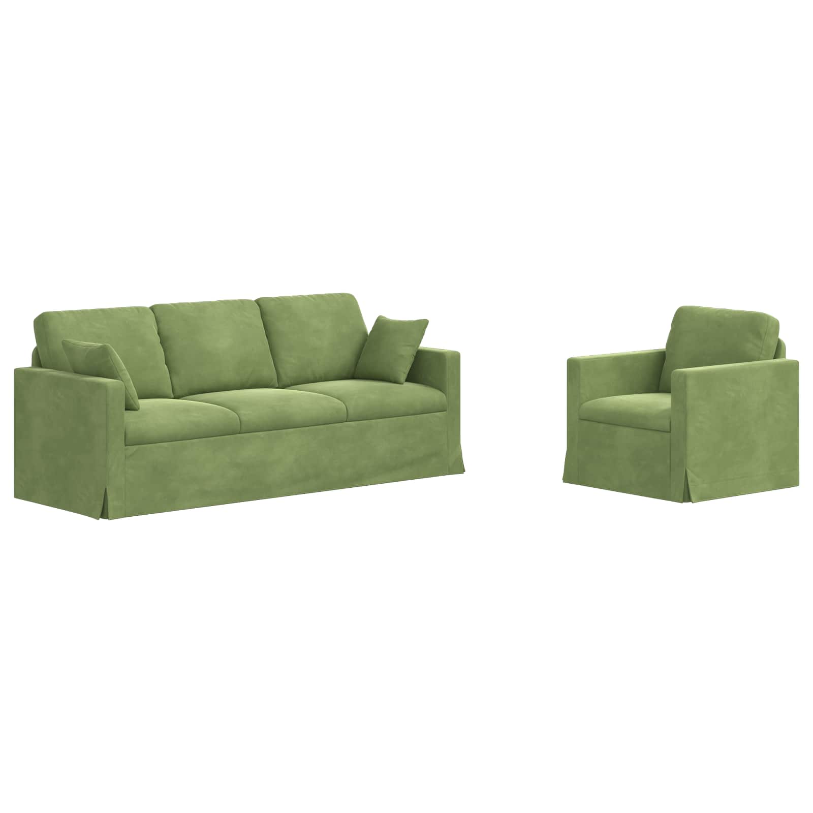 Set sofe 2 pcs Svijetlo zelena 198 x 78 x 80 cm Baršun