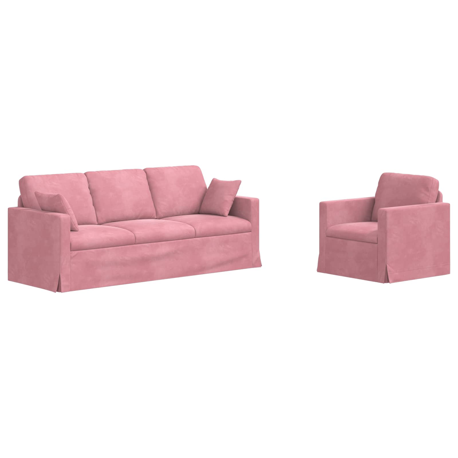 Set sofe 2 pcs Ružičasta 198 x 78 x 80 cm Baršun
