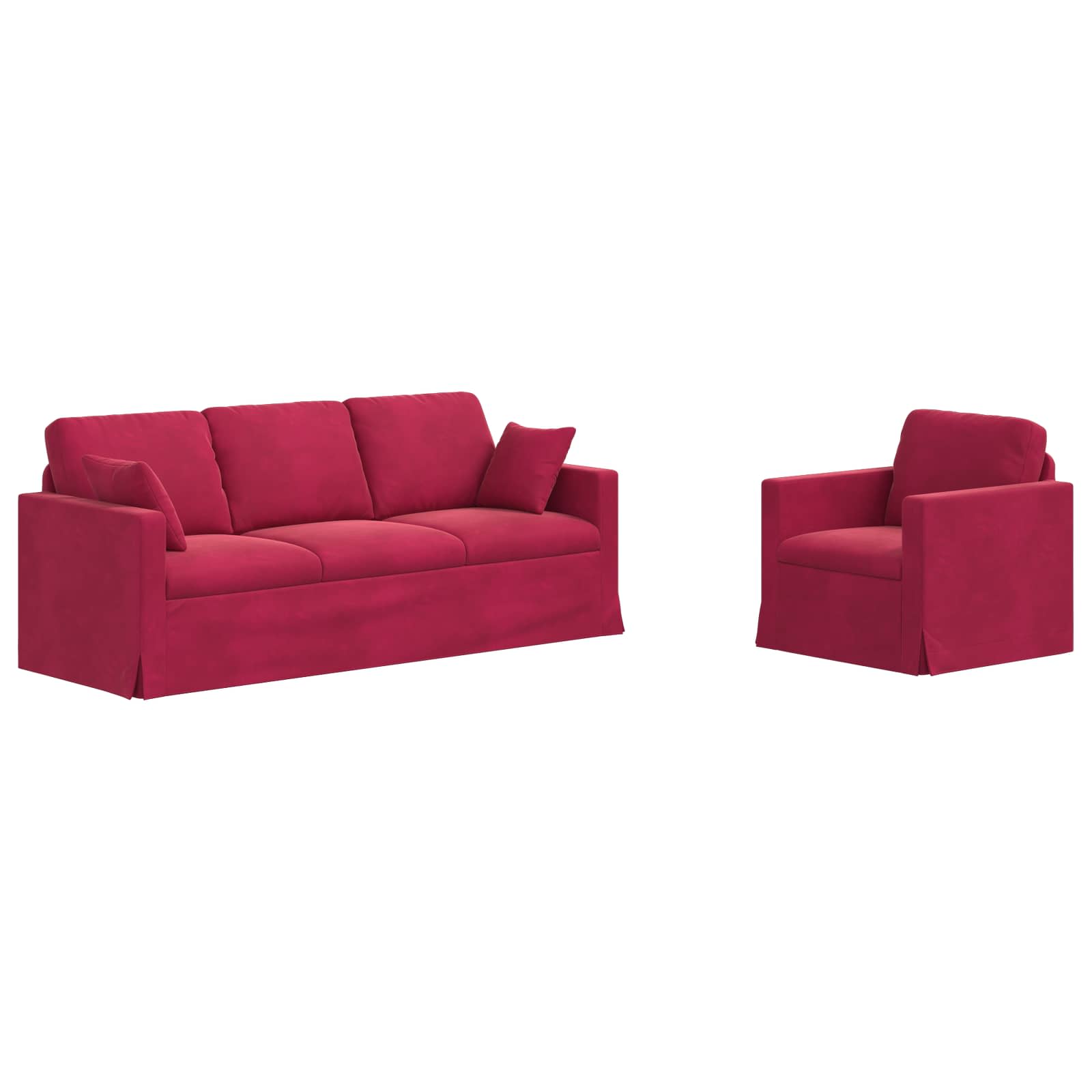 Set sofe 2 pcs Vinska crvena 198 x 78 x 80 cm Baršun