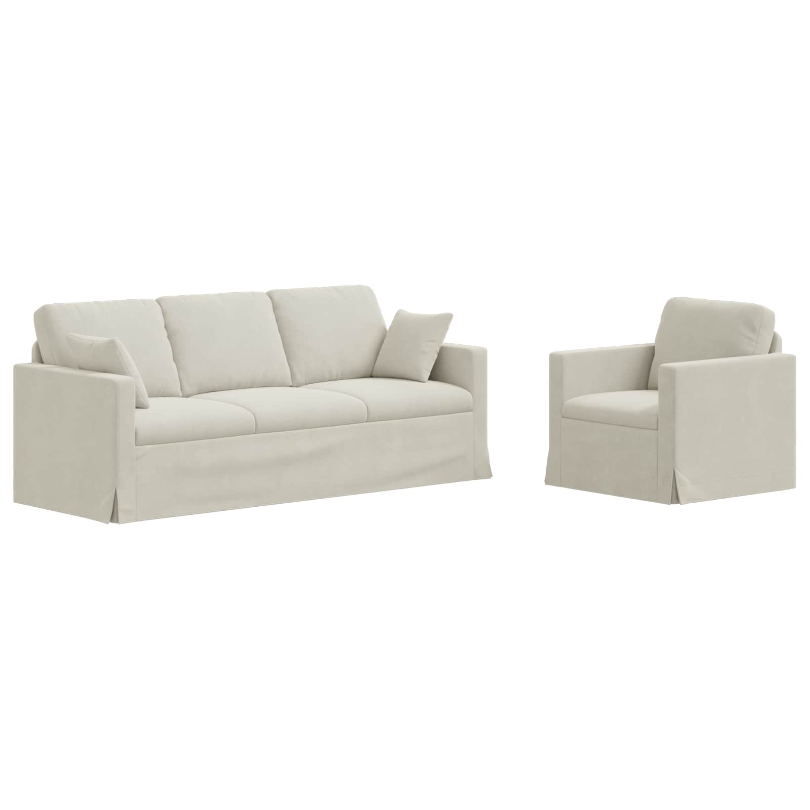 Set sofe 2 pcs Krema 198 x 78 x 80 cm Baršun