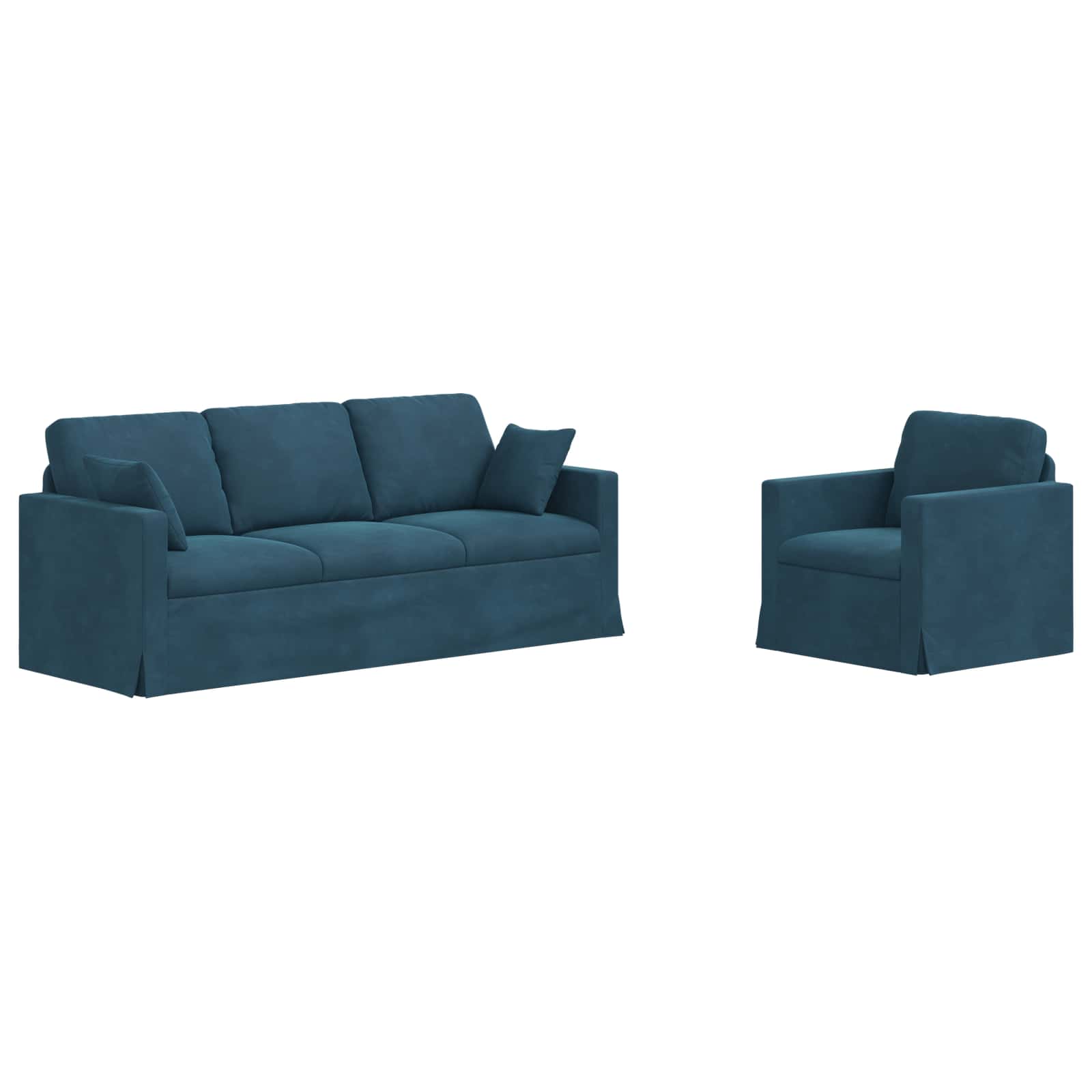 Set sofe 2 pcs Plava 198 x 78 x 80 cm Baršun
