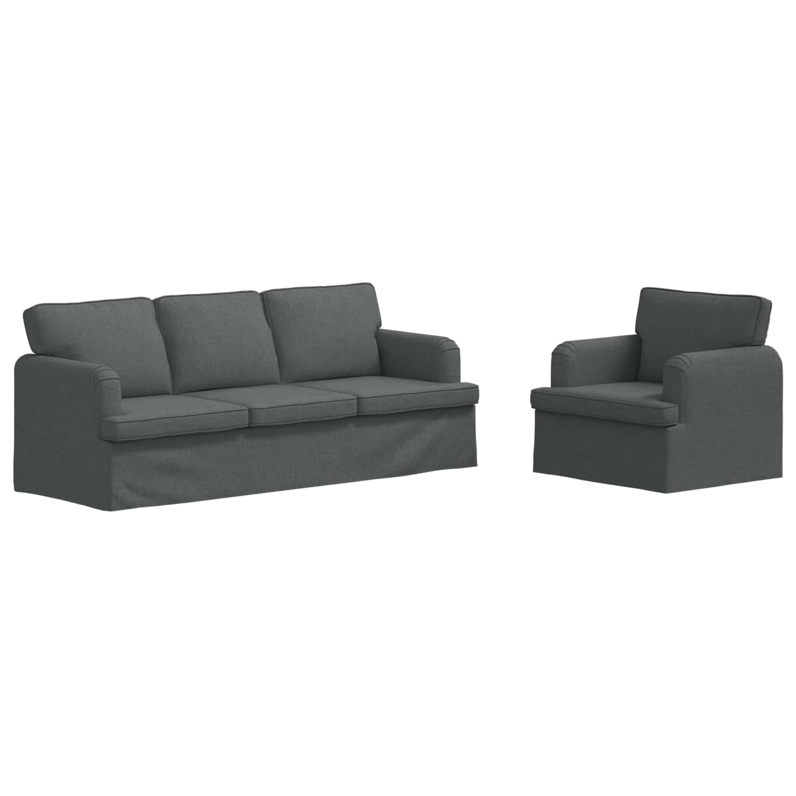 Set sofe 2 pcs Tamno siva 201 x 80 x 85 cm tkanina