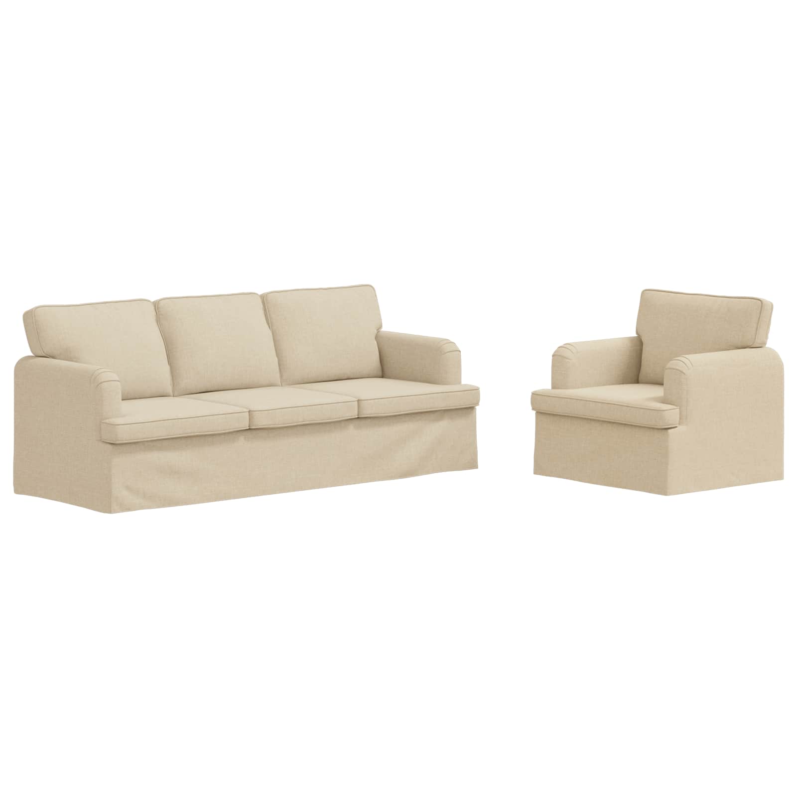 Set sofe 2 pcs Krema 201 x 80 x 85 cm tkanina
