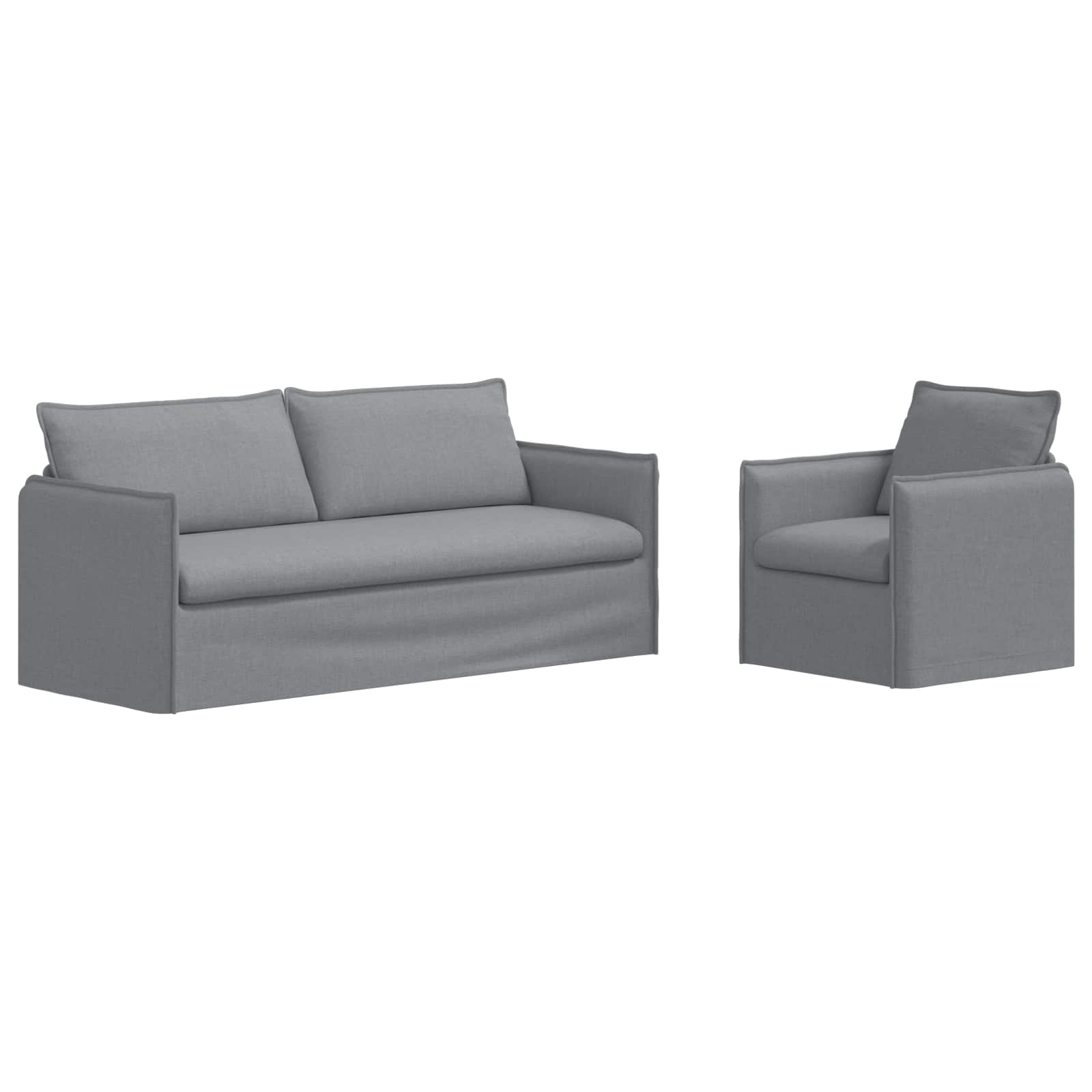 Set sofe 2 pcs Svjetlosiva 196 x 82 x 85 cm Tkanina