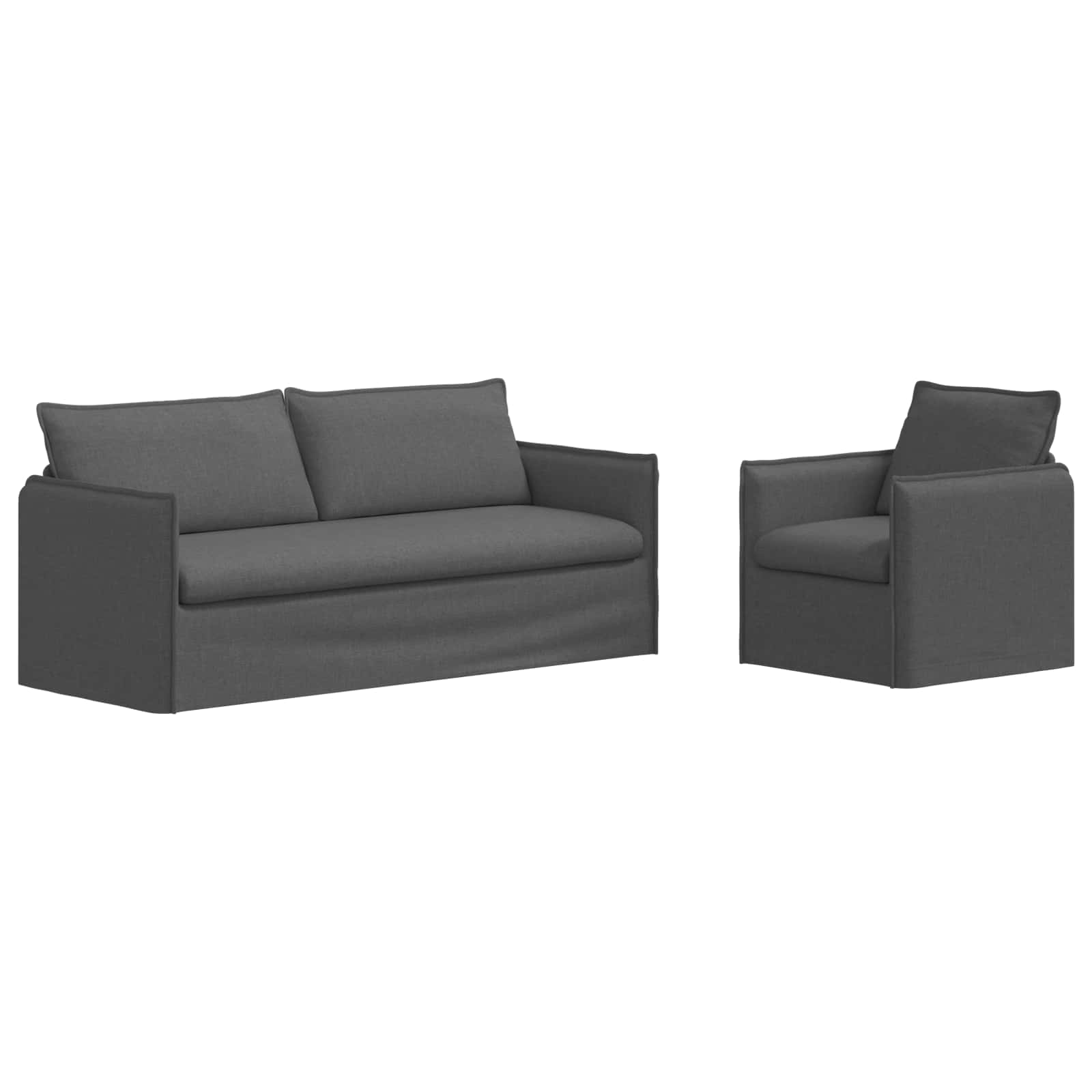 Set sofe 2 pcs Tamnosiva 196 x 82 x 85 cm Tkanina
