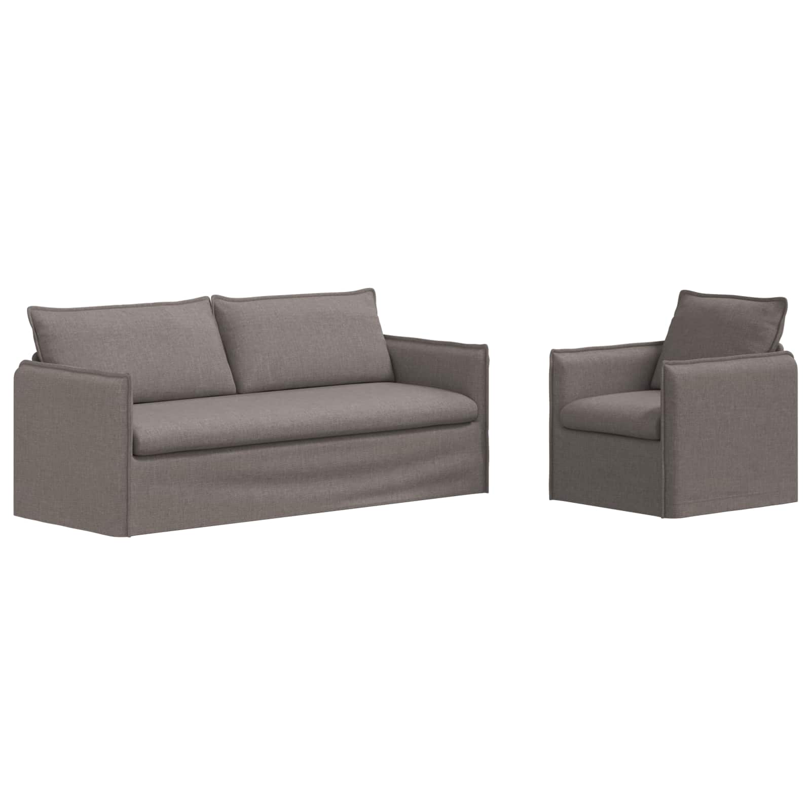 Set sofe 2 pcs Sivosmeđa 196 x 82 x 85 cm Tkanina