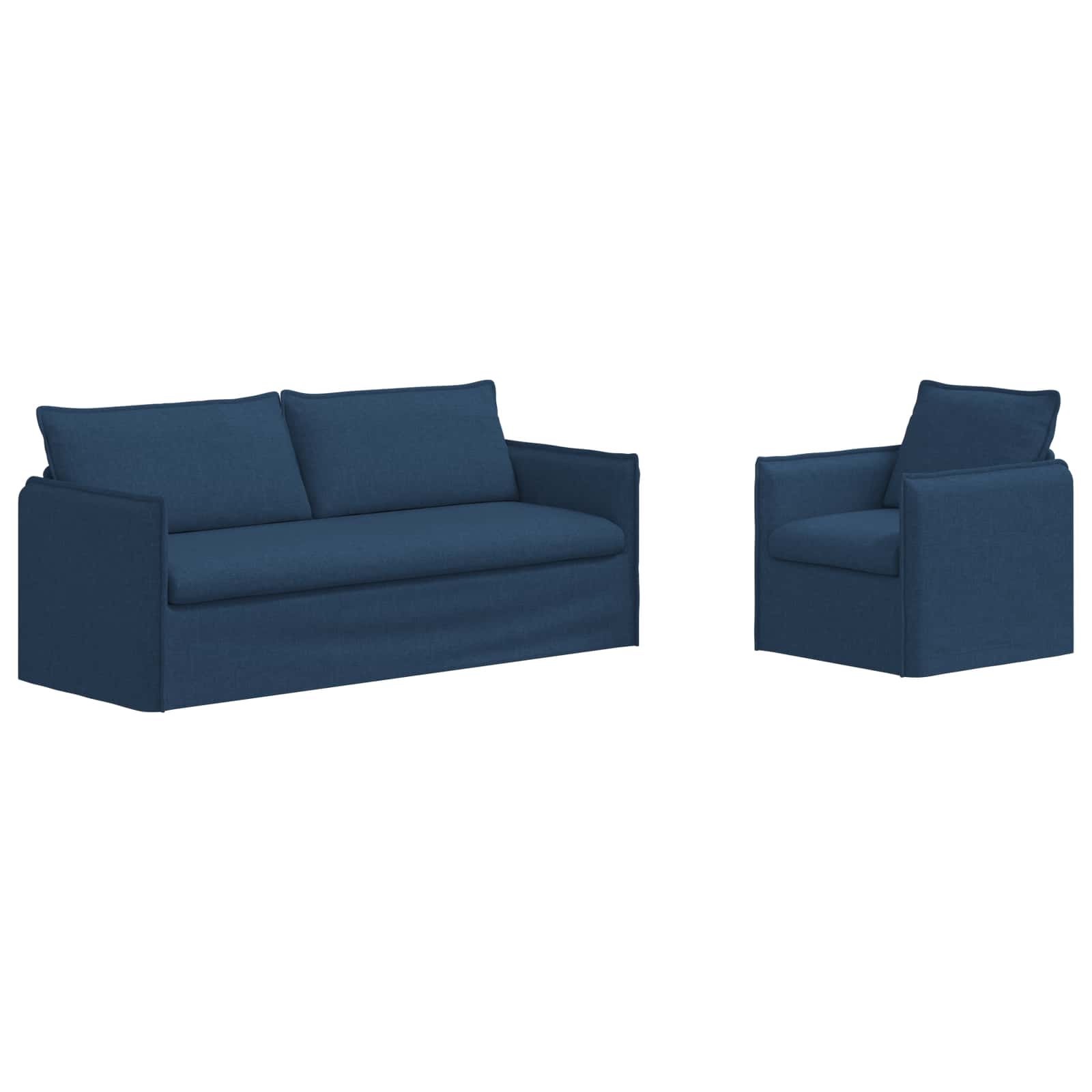 Set sofe 2 pcs Plava 196 x 82 x 85 cm Tkanina