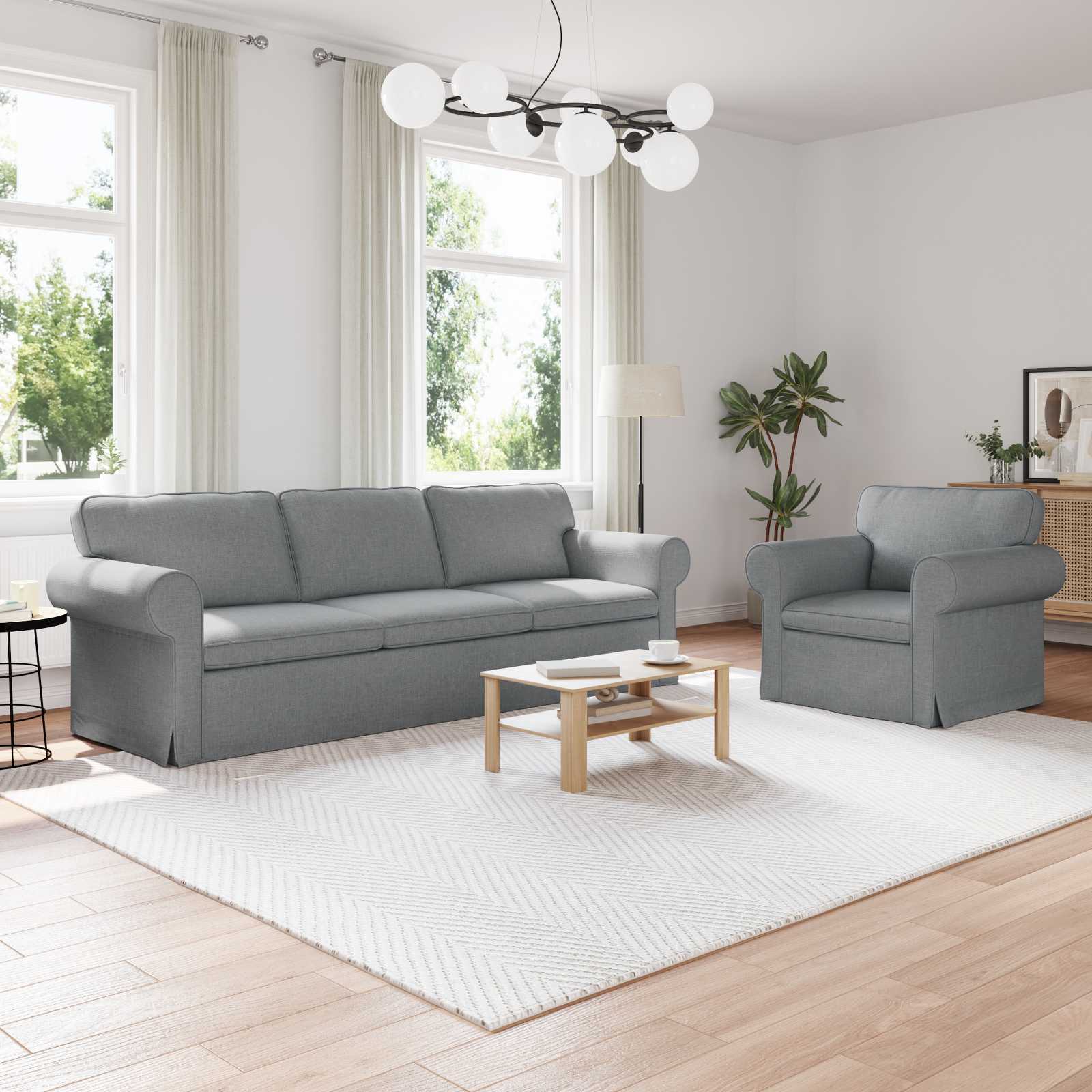 Set sofe 2 pcs Svijetlo siva 245 x 82 x 80 cm tkanina