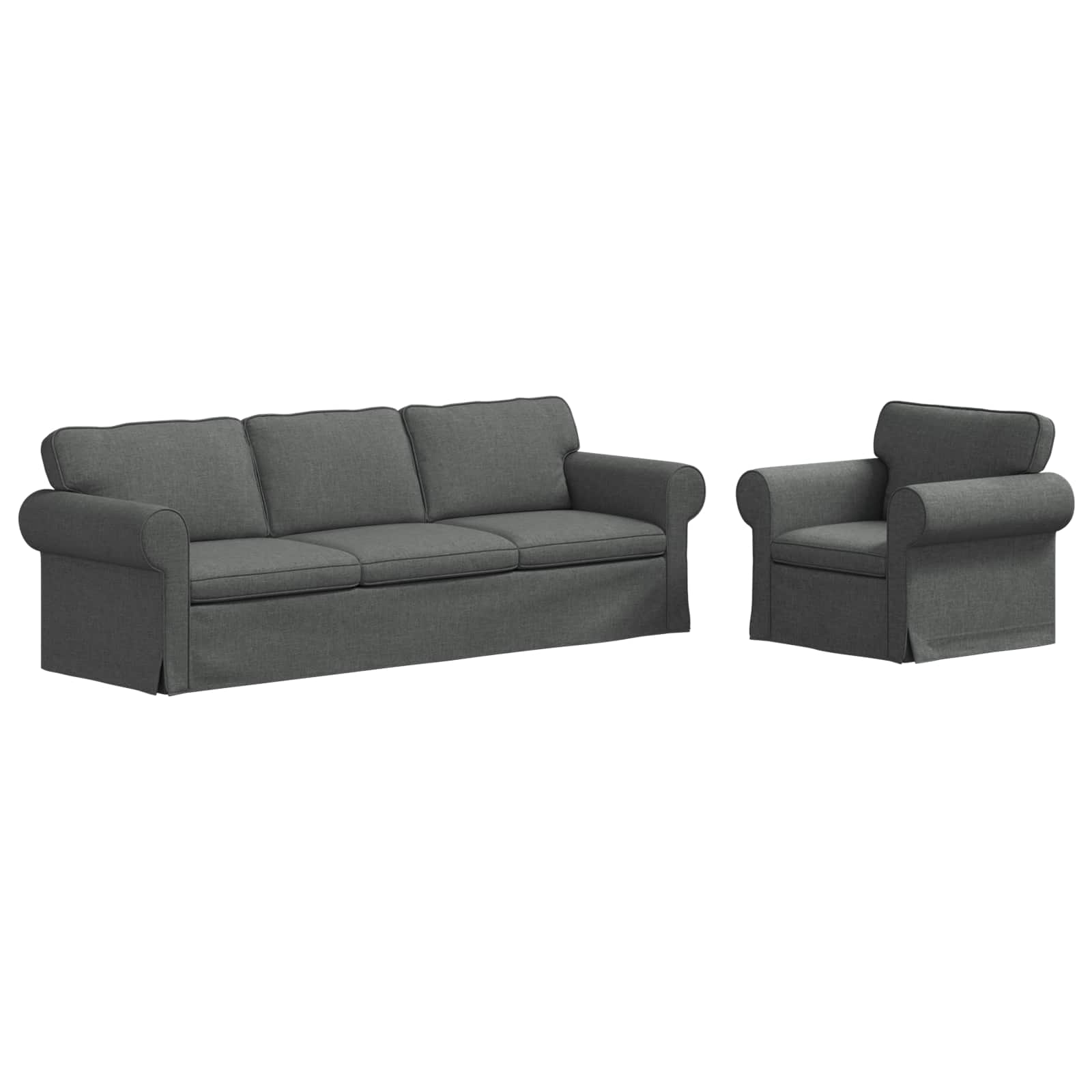 Set sofe 2 pcs Tamno siva 245 x 82 x 80 cm tkanina