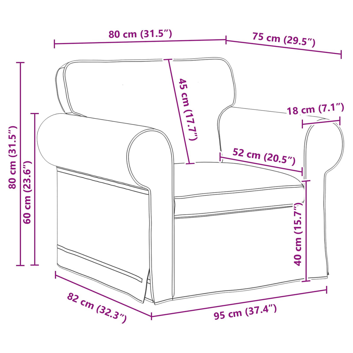 Set sofe 2 pcs Tamno siva 245 x 82 x 80 cm tkanina