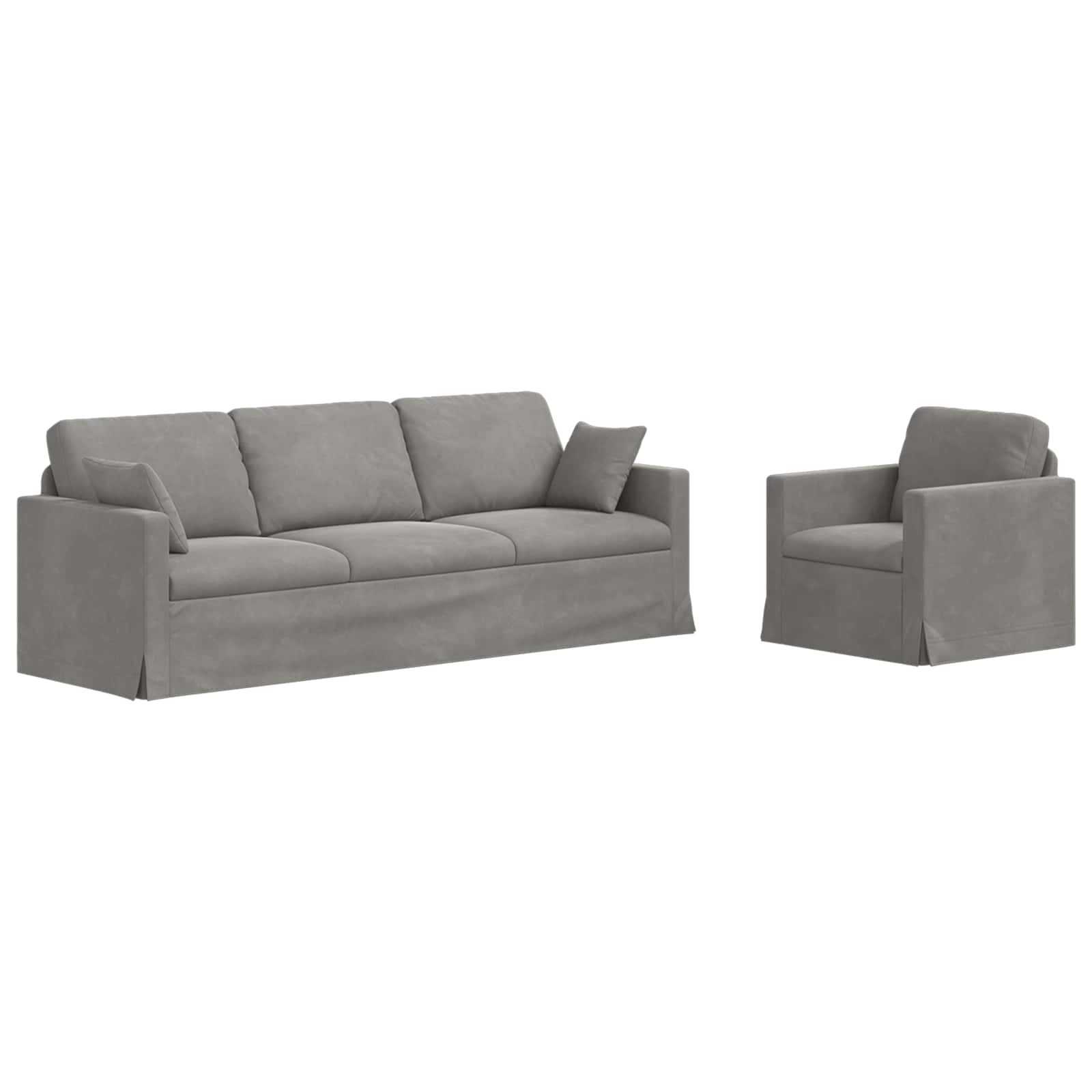Set sofe 2 pcs Svijetlo siva 228 x 78 x 80 cm Baršun