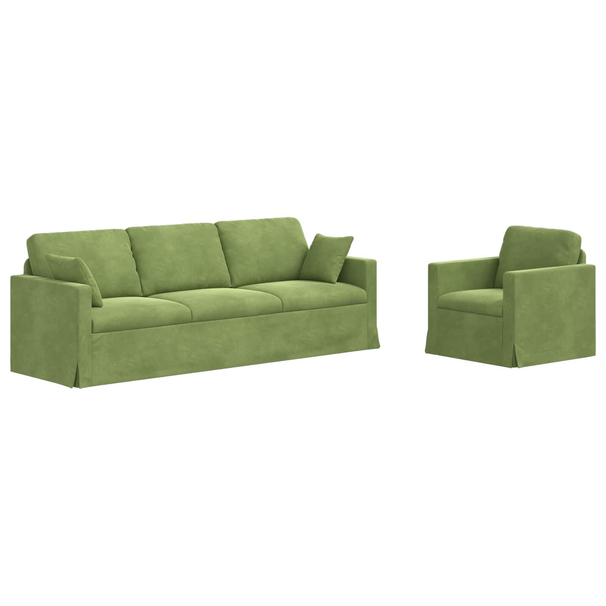 Set sofe 2 pcs Svijetlo zelena 228 x 78 x 80 cm Baršun