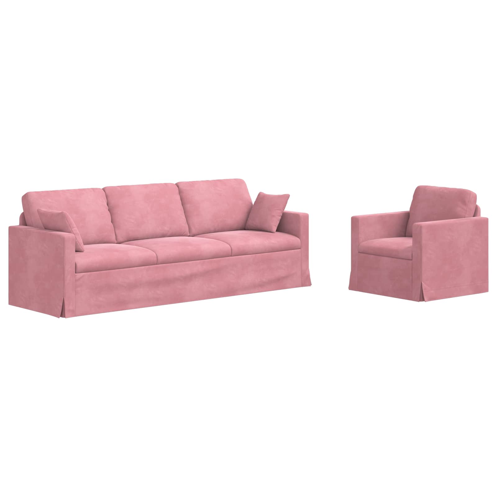 Set sofe 2 pcs Ružičasta 228 x 78 x 80 cm Baršun