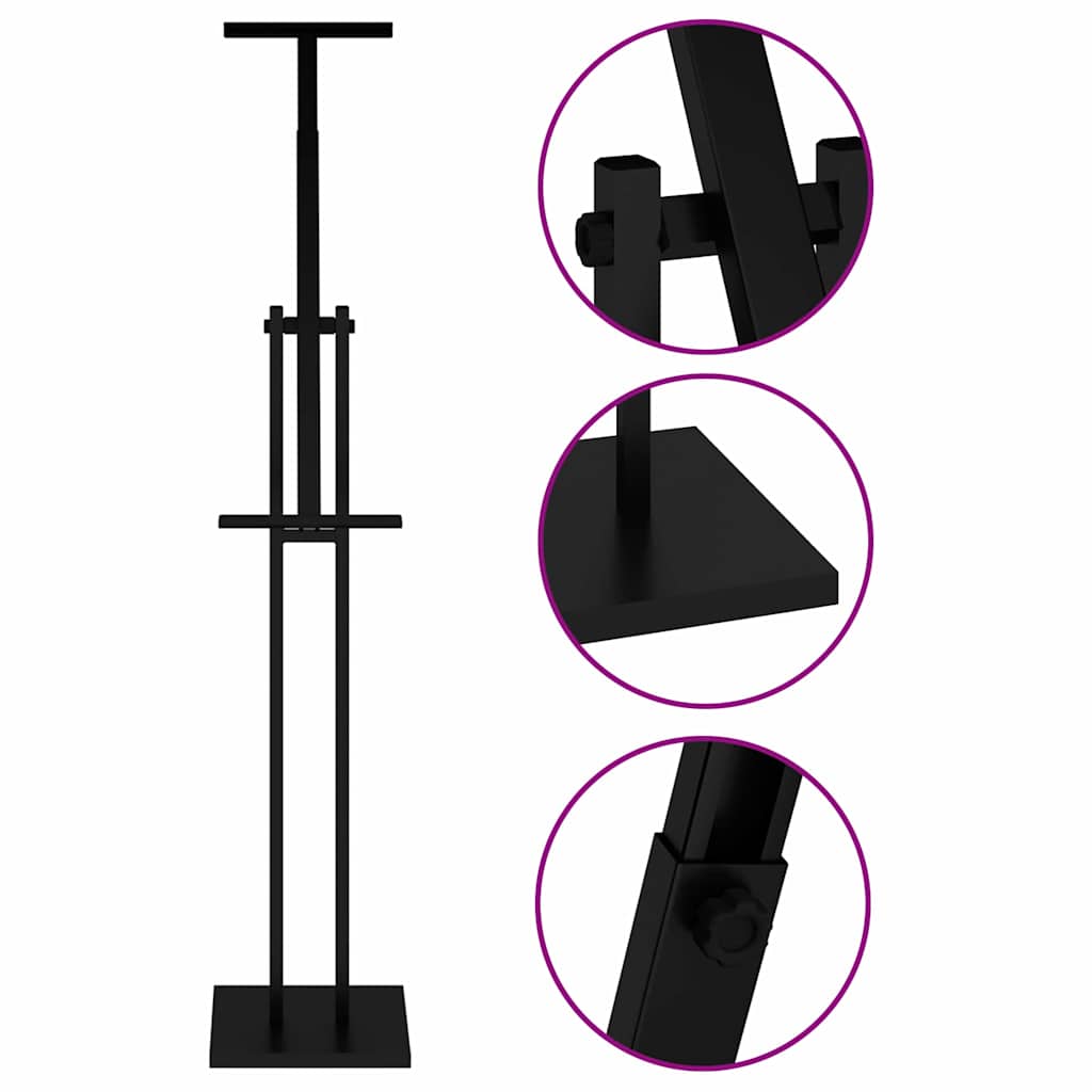 Stalci za sajmove 2 pcs Crna 26,5 x 26,5 x 150 cm Čelik