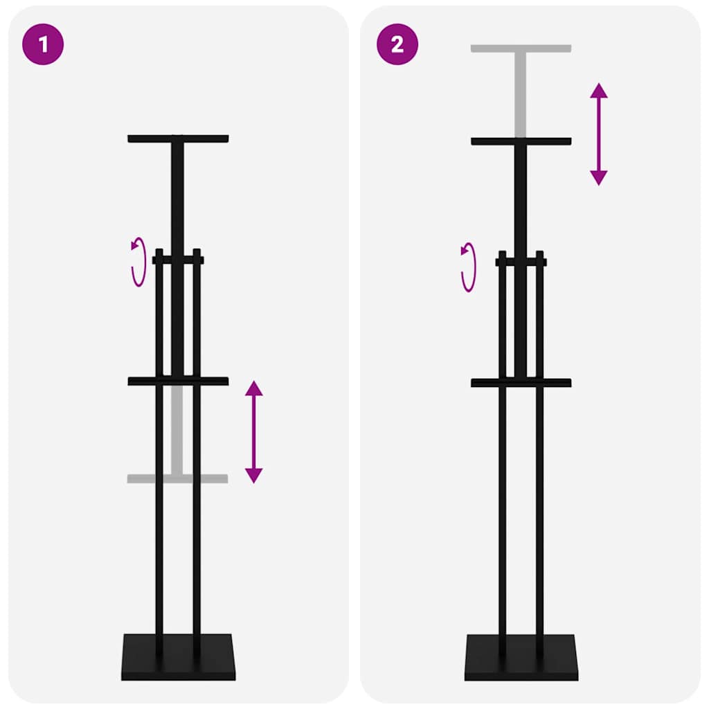 Stalci za sajmove 2 pcs Crna 26,5 x 26,5 x 150 cm Čelik