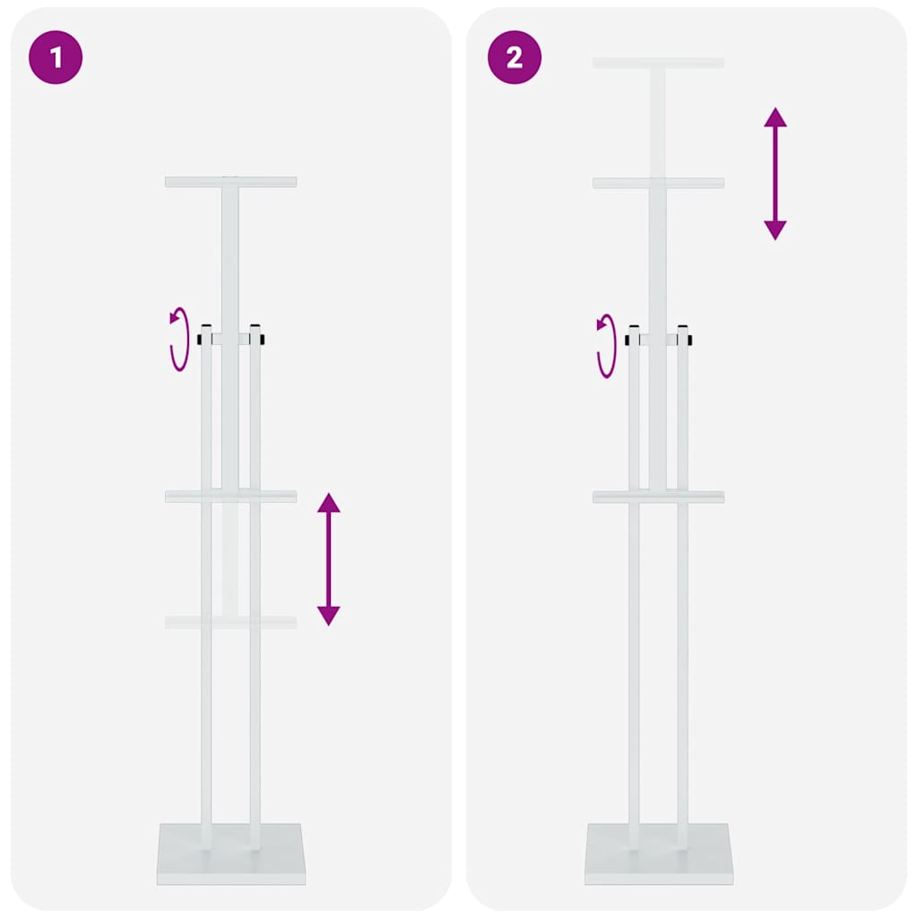 Stalci za sajmove 2 pcs Bijeli 26,5 x 26,5 x 150 cm Čelik