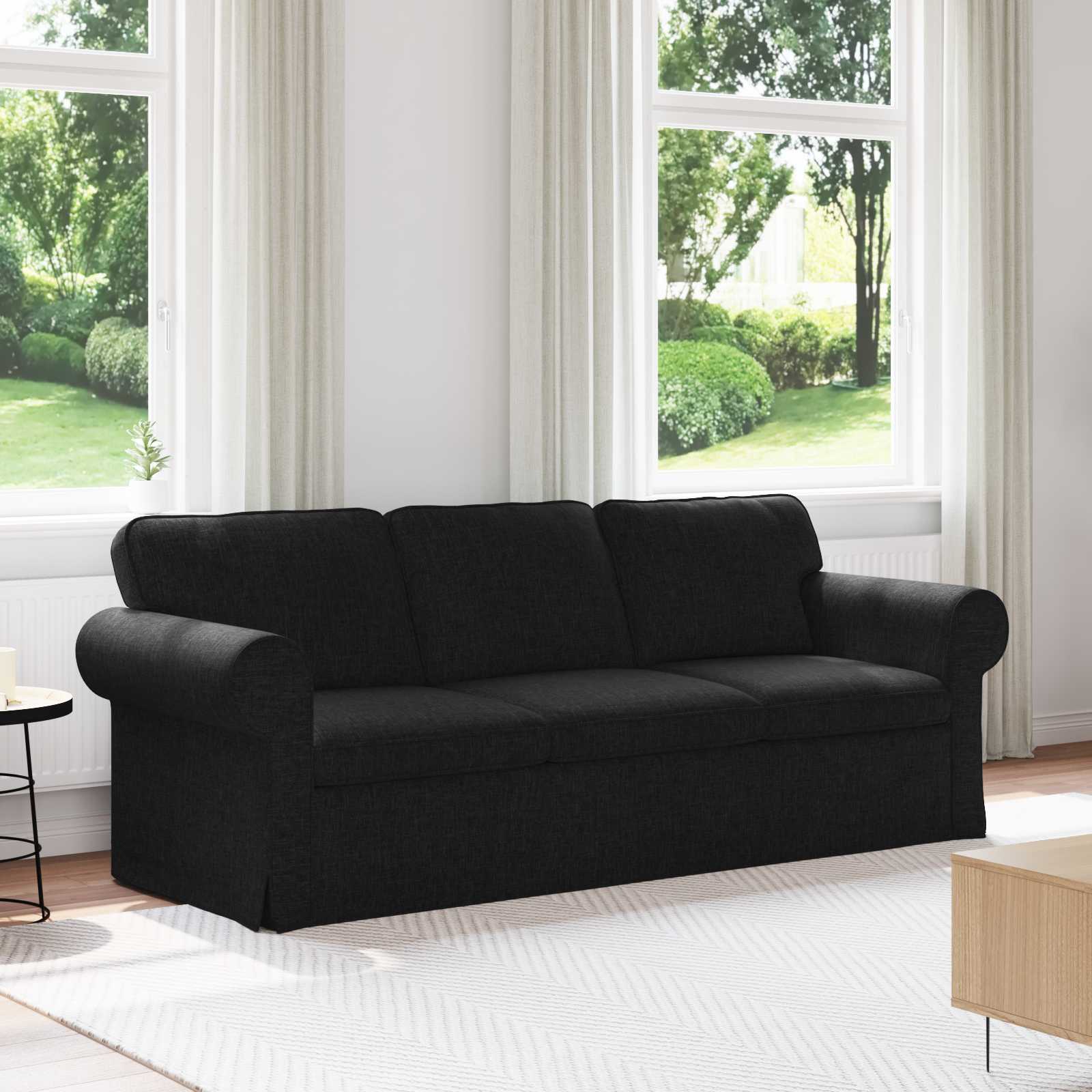 Sofa Crna 215 x 82 x 80 cm tkanina