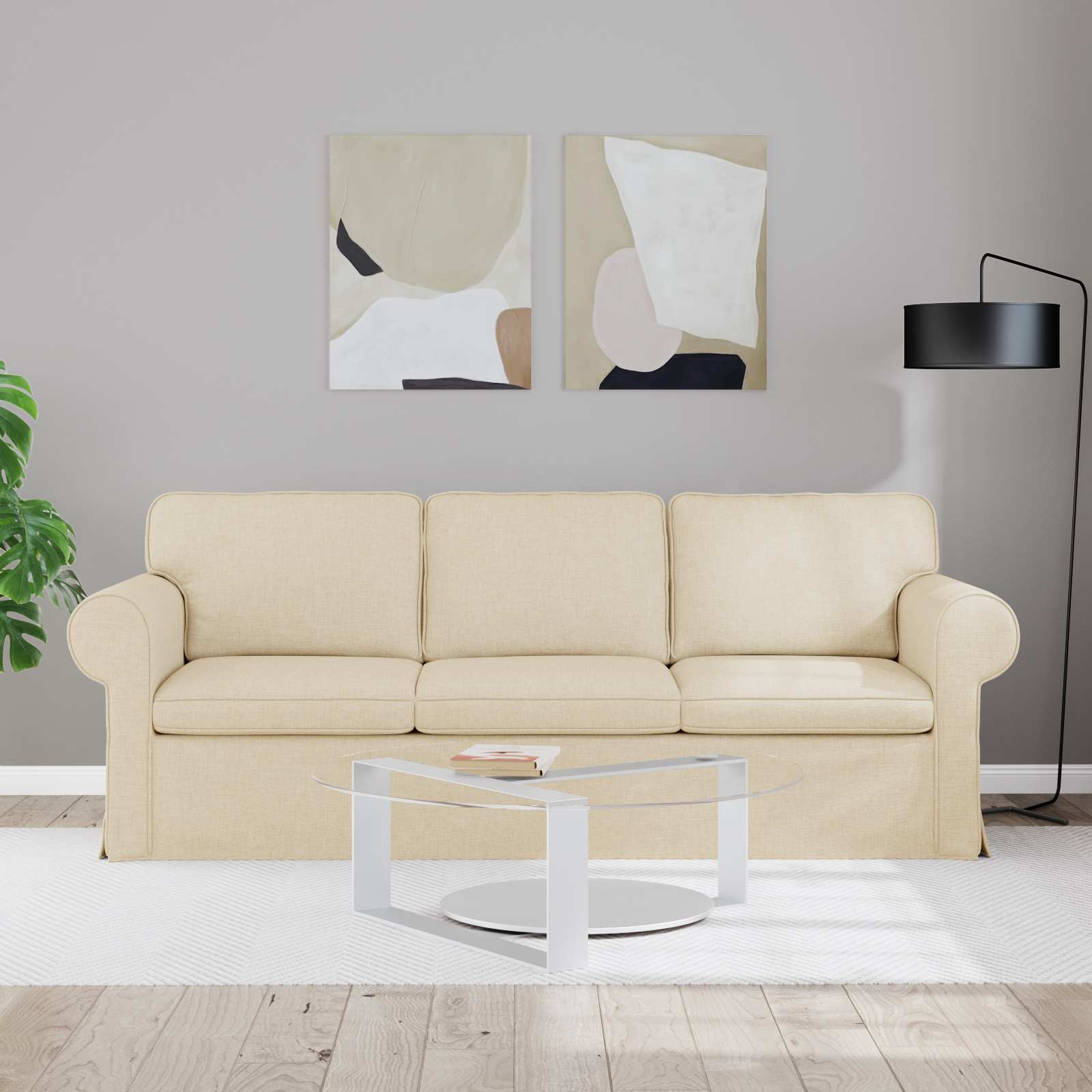 Sofa Krema 215 x 82 x 80 cm tkanina