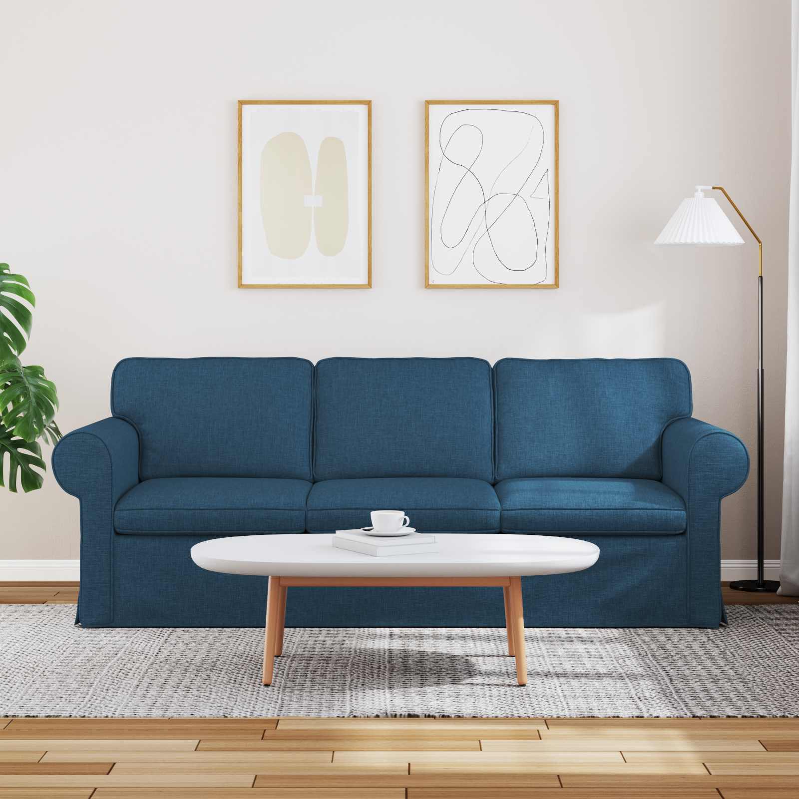 Sofa Plava 215 x 82 x 80 cm tkanina