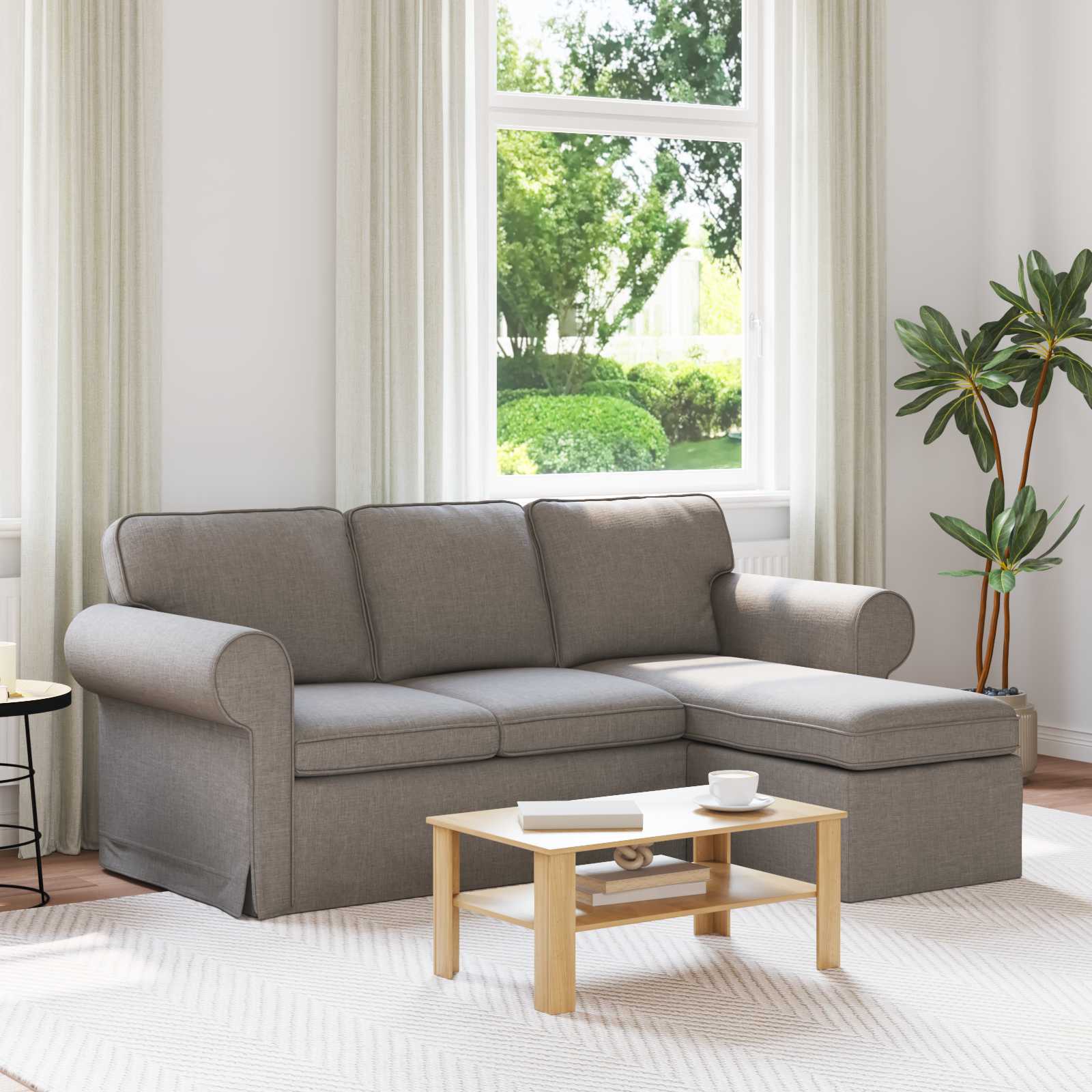 Sofa Sivo-smeđa 195 x 138 x 80 cm tkanina