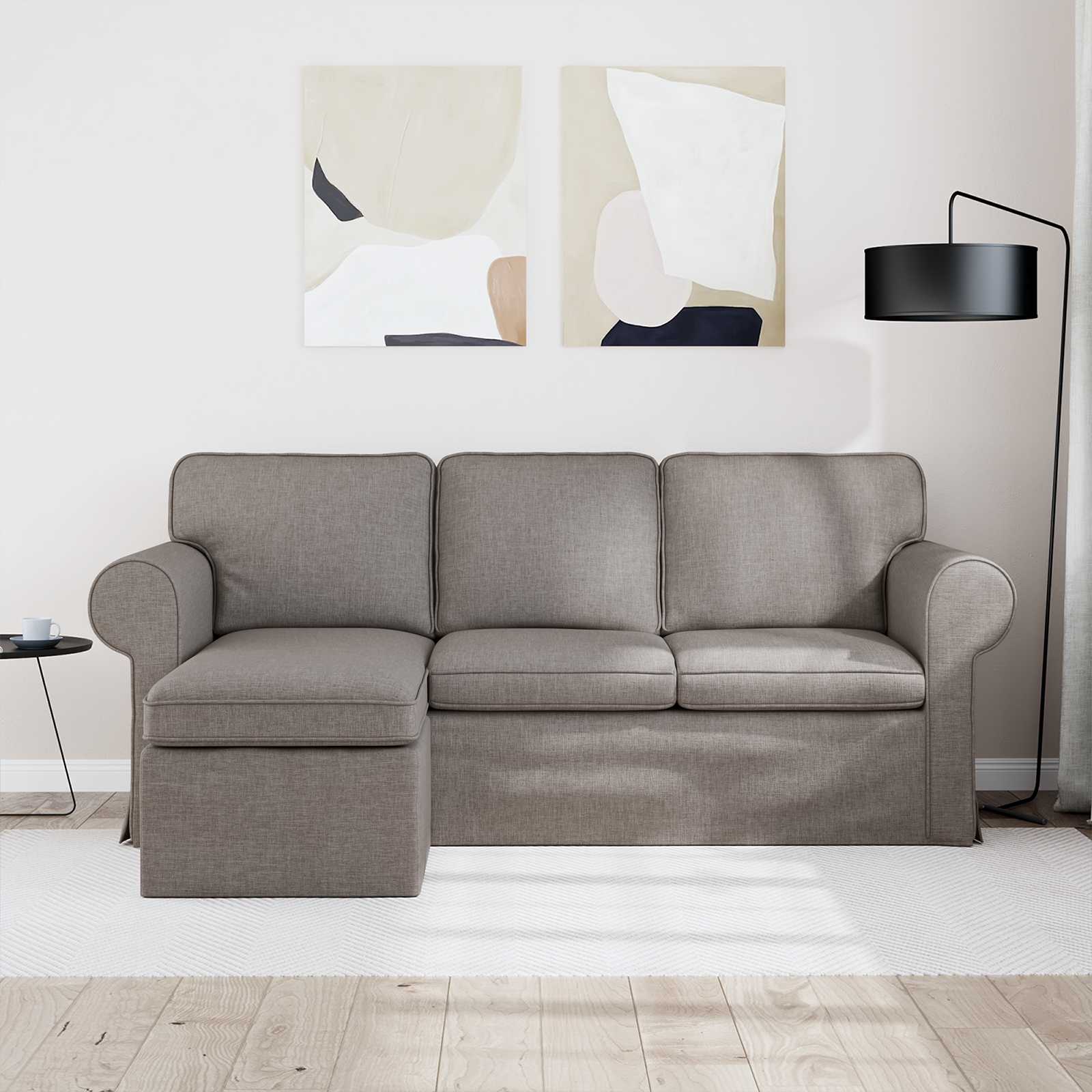 Sofa Sivo-smeđa 195 x 138 x 80 cm tkanina