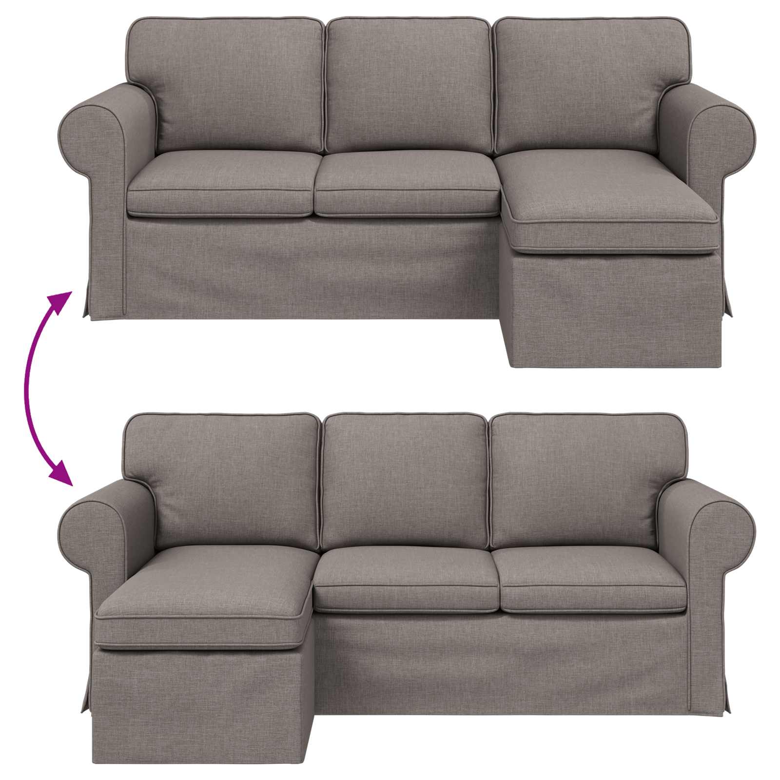 Sofa Sivo-smeđa 195 x 138 x 80 cm tkanina
