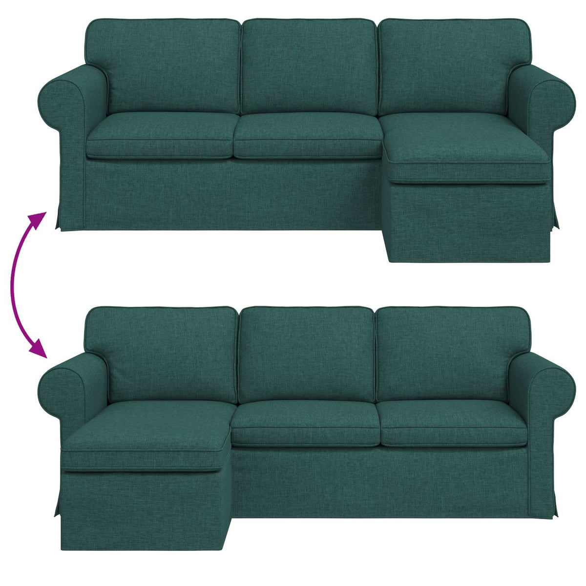 Sofa Tamnozelena 215 x 138 x 80 cm tkanina