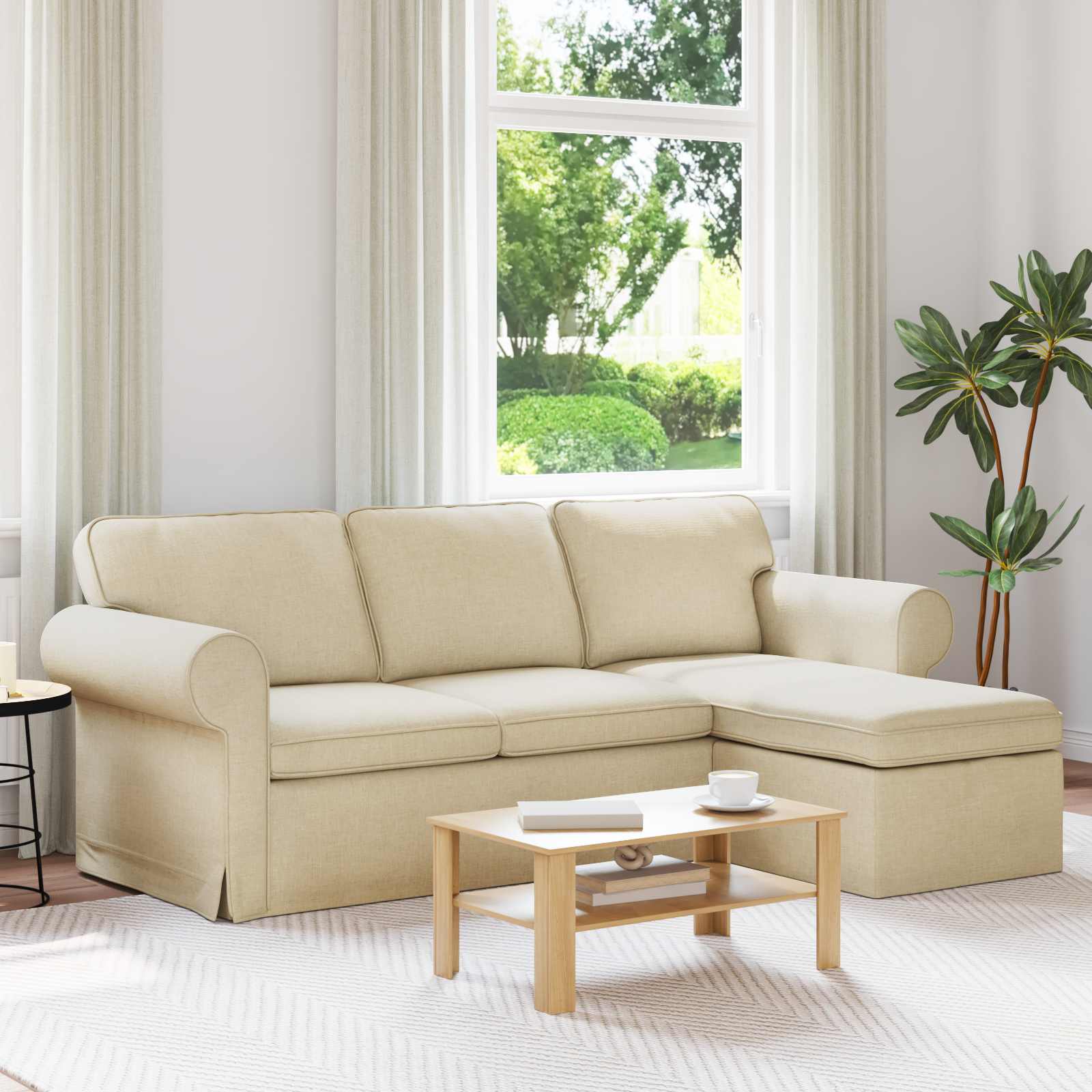 Sofa Krema 215 x 138 x 80 cm tkanina