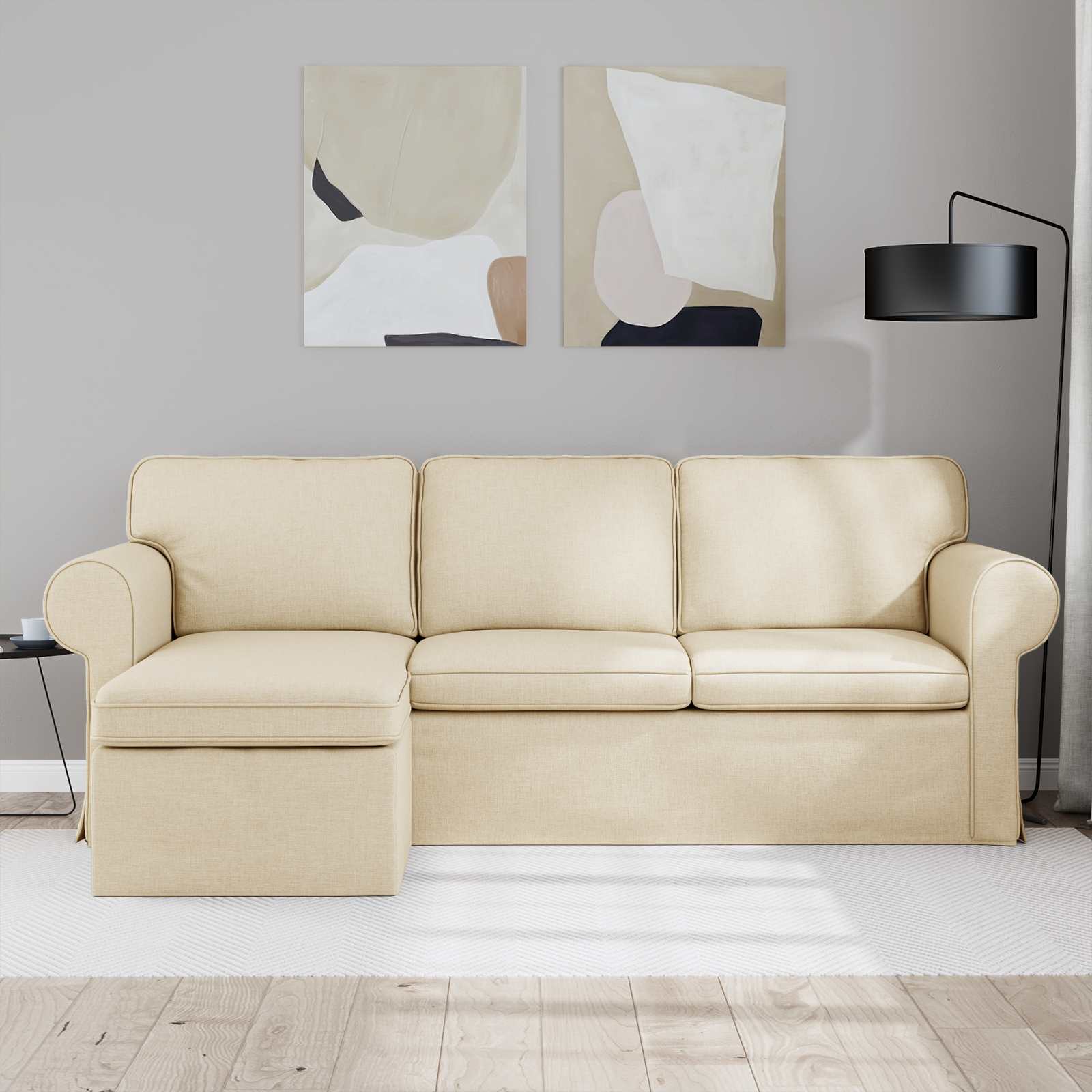 Sofa Krema 215 x 138 x 80 cm tkanina