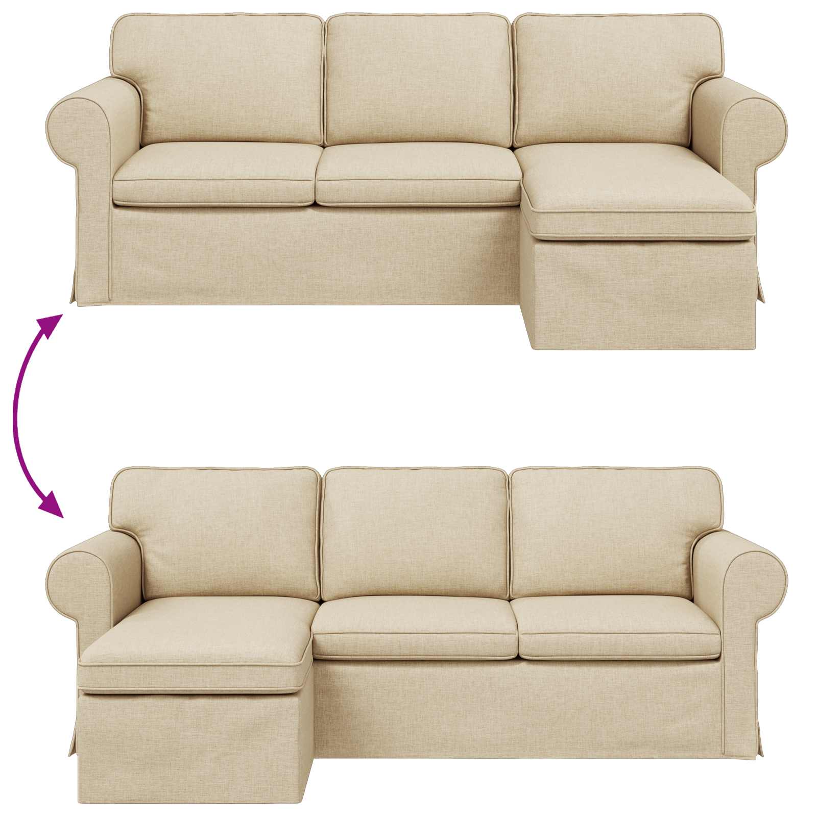 Sofa Krema 215 x 138 x 80 cm tkanina