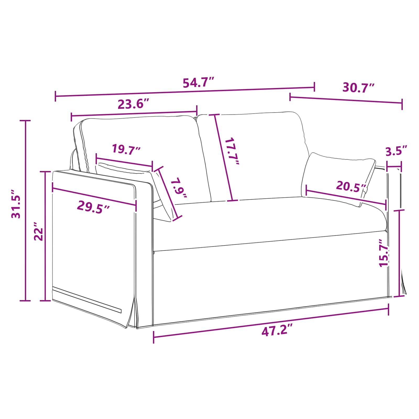 Sofa Tamno siva 139 x 78 x 80 cm tkanina